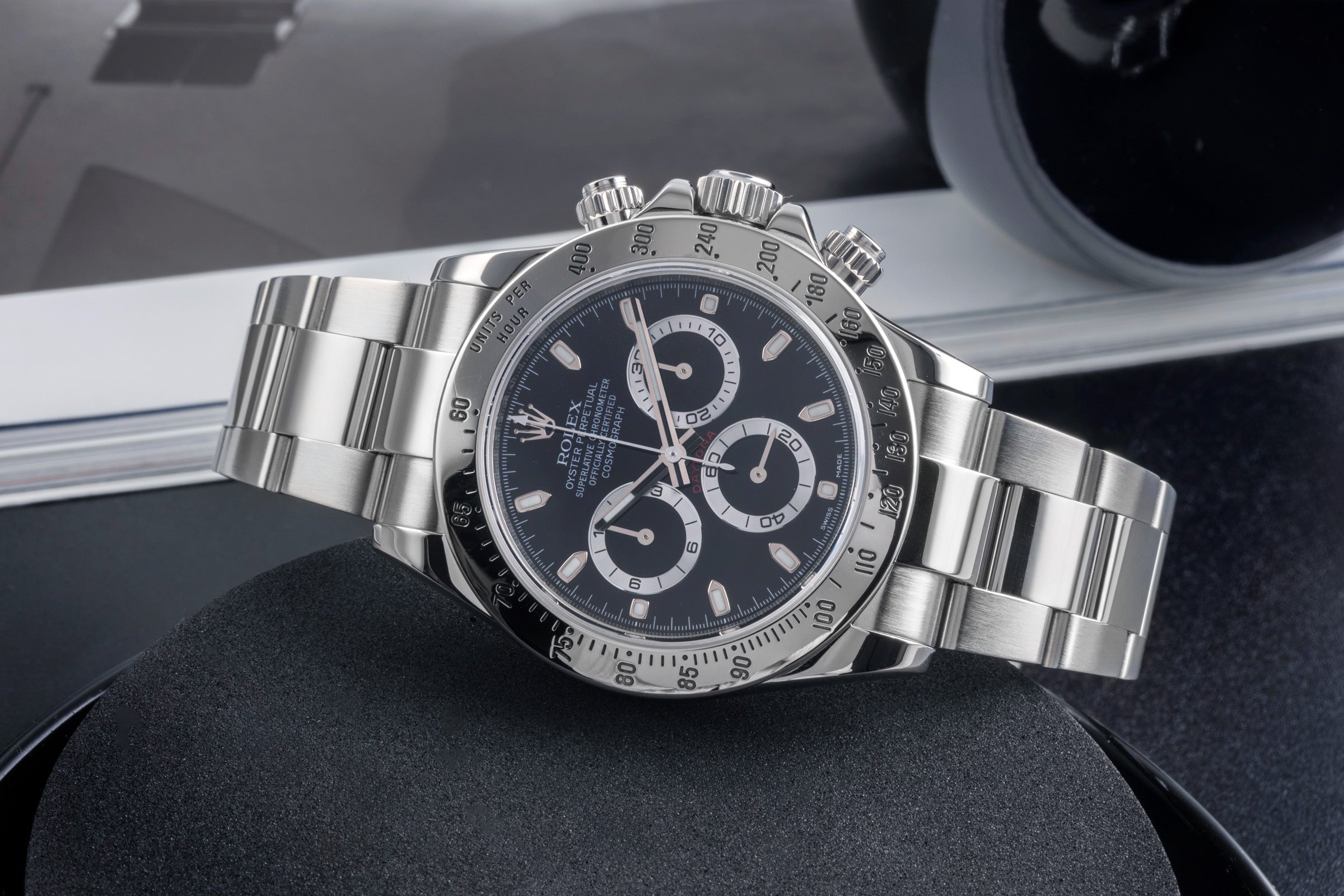 Rolex Daytona schwarzes Zifferblatt
