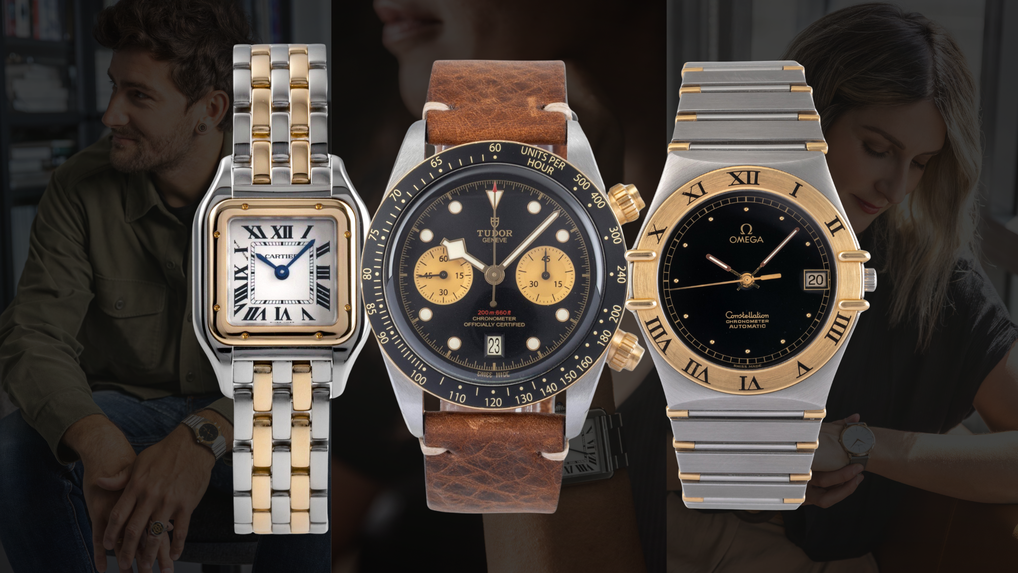 Uhren von Cartier, Tudor und Omega