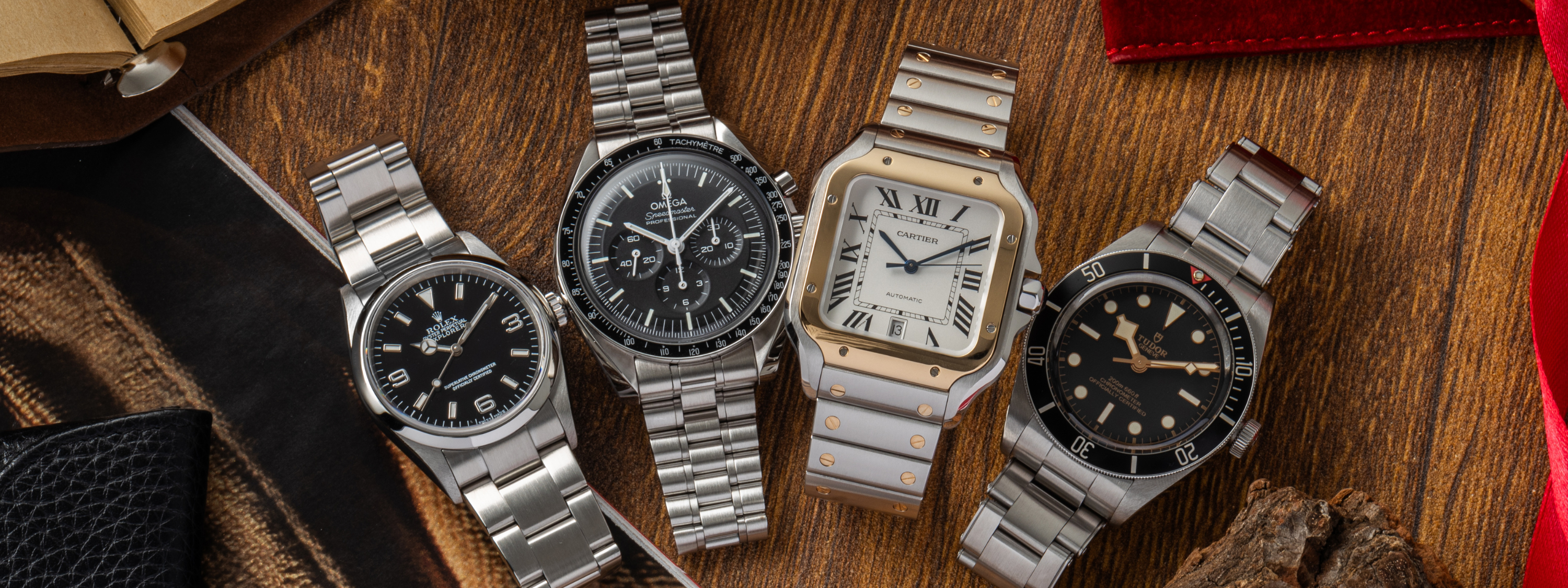 Luxusuhren von Rolex, Cartier, Tudor und Omega