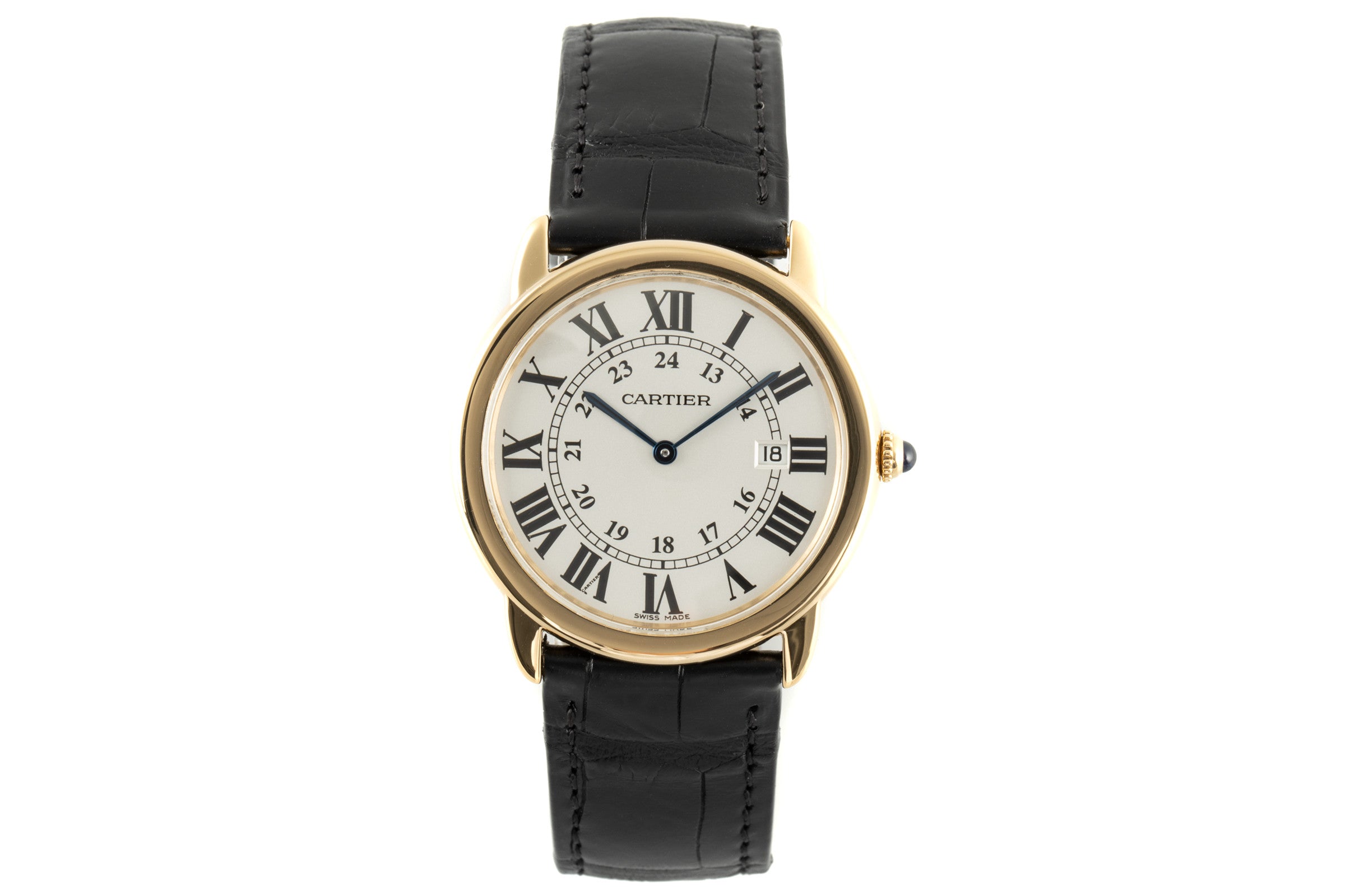 Cartier Ronde Solo or 18 ct quartz montre pour hommes W6700455, 2988 LP: 6450EUR  [2100049]