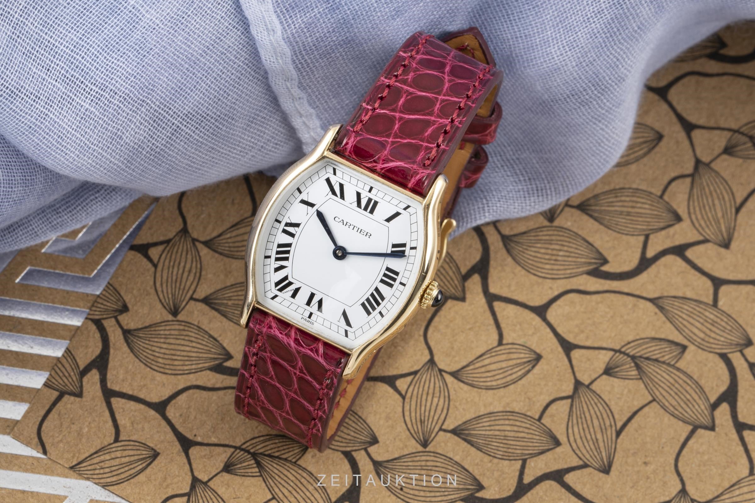 Cartier Tortue Lady 18K (0,750) Gelbold Handaufzug Damenuhr Gold Klassiker [2100223]
