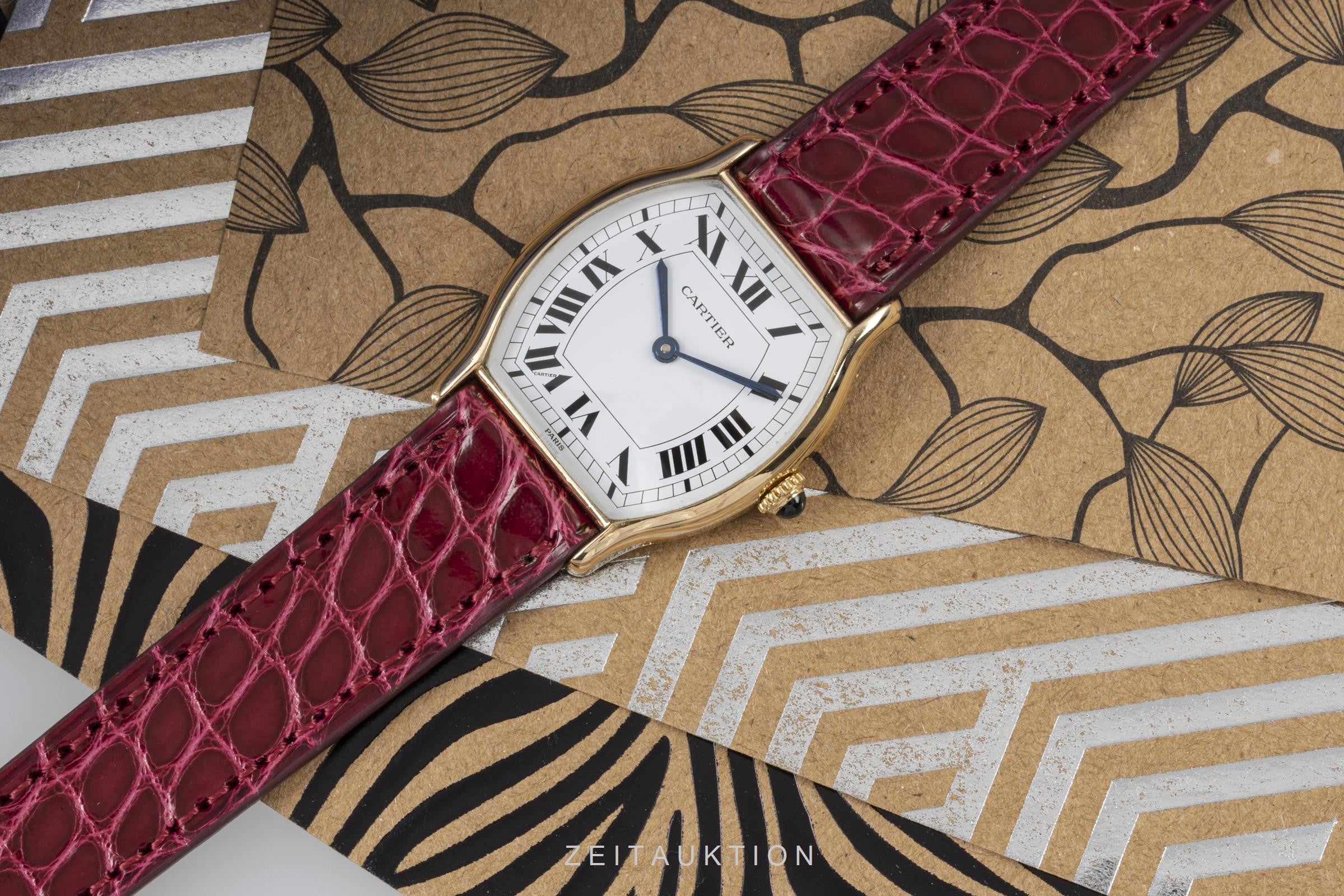 Cartier Tortue Lady 18K (0,750) Gelbold Handaufzug Damenuhr Gold Klassiker [2100223]