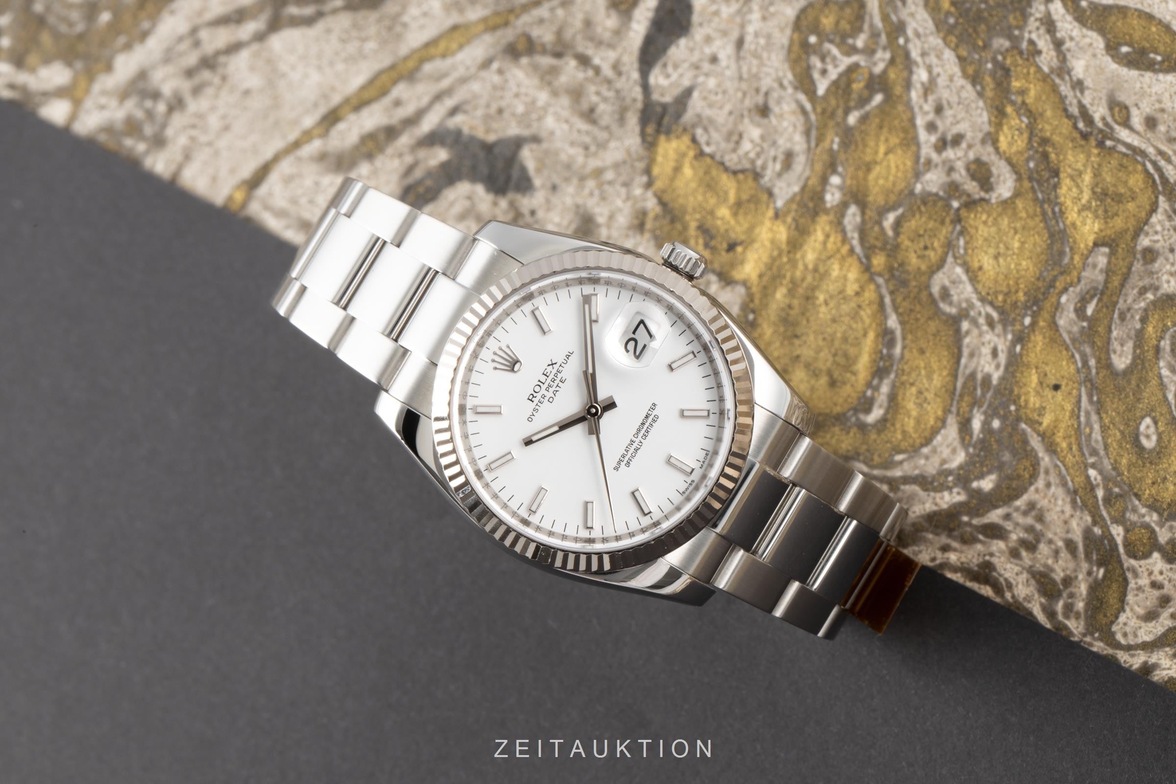 Rolex Oyster Perpetual steel / white gold automatic Kal. 3135 Ref