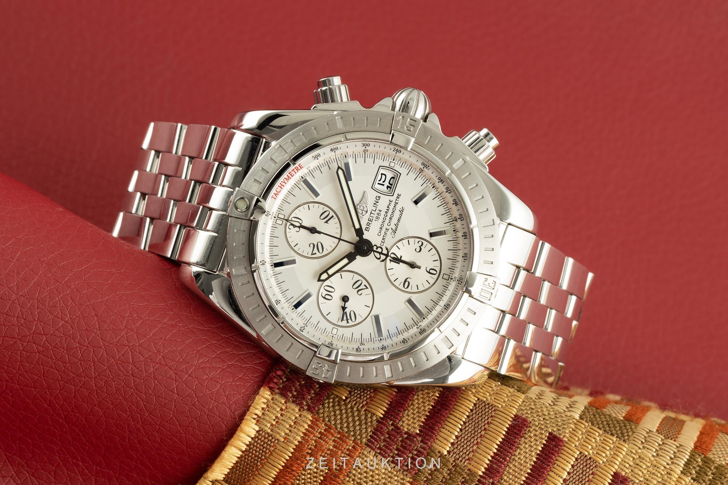 Breitling Chronomat Evolution Chrongraph Automatik Stahl Herrenuhr A13356 B&P [2102148]