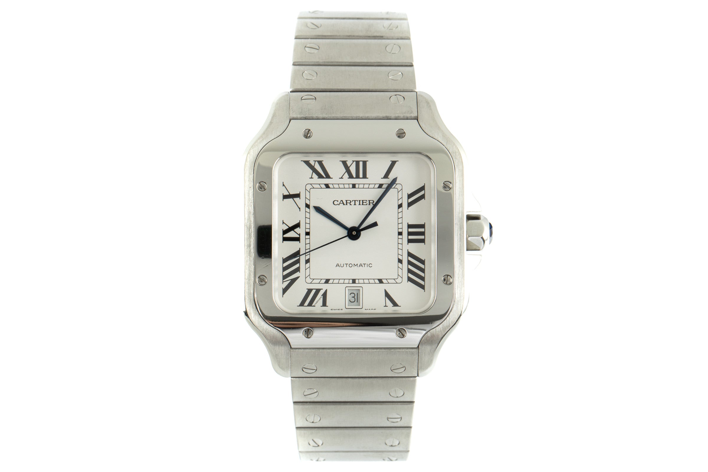 Cartier Santos steel automatic men's watch 4072 LP: 7100EUR  [2102508]