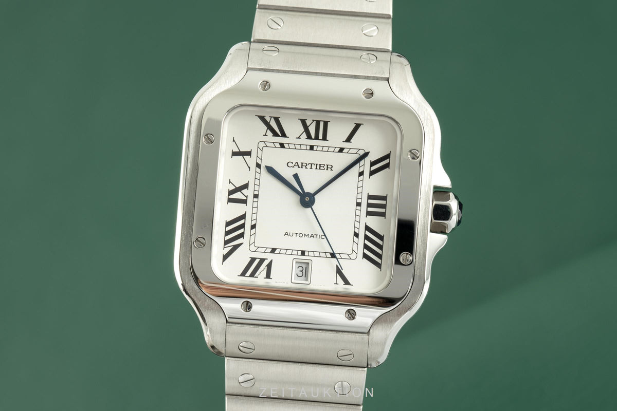 Cartier Santos steel automatic men's watch 4072 LP: 7100EUR  [2102508]