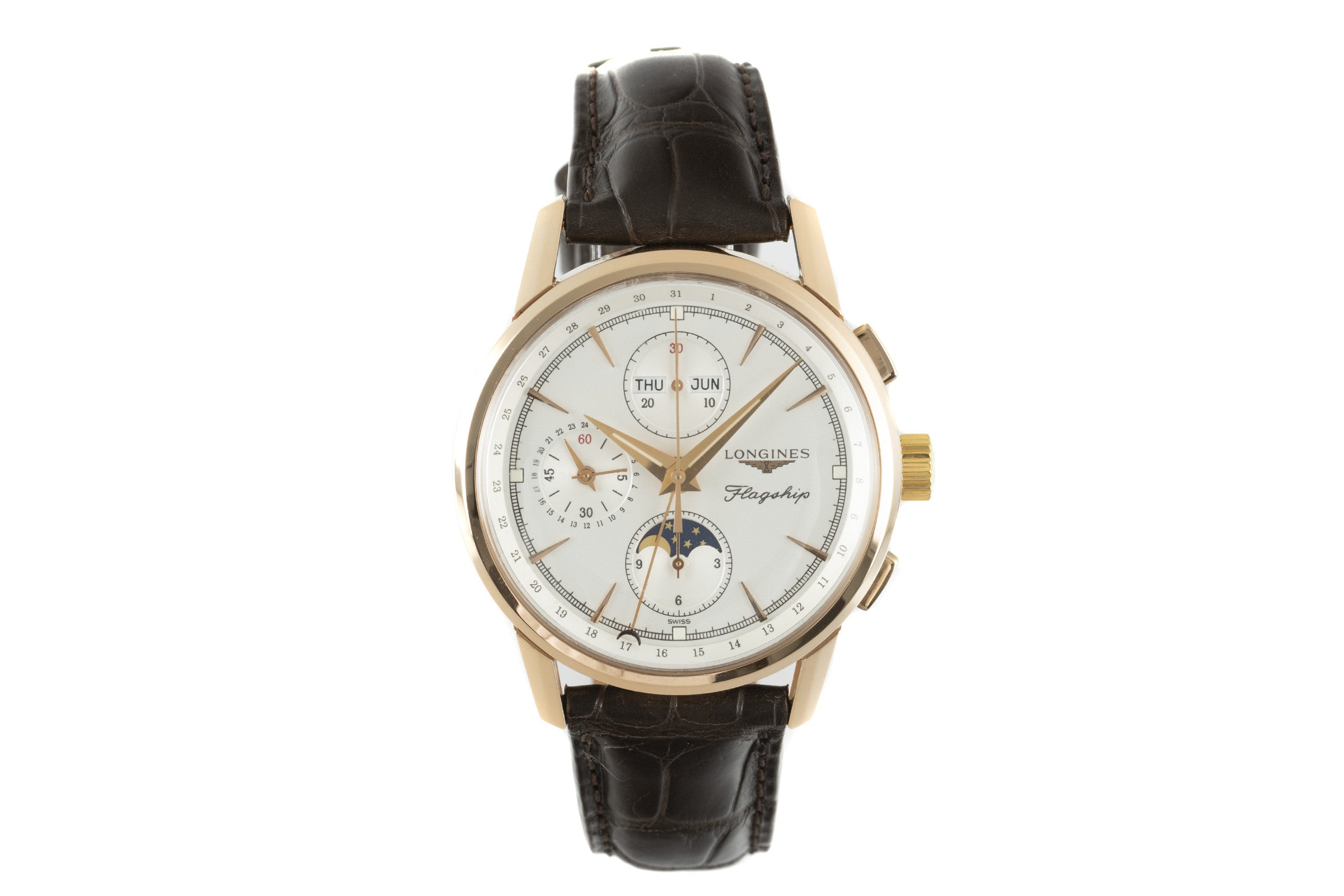 Longines Flagship Chronograph 18K (0,750) Gold Automatik Herrenuhr Ref L4.792.8  [2102839]