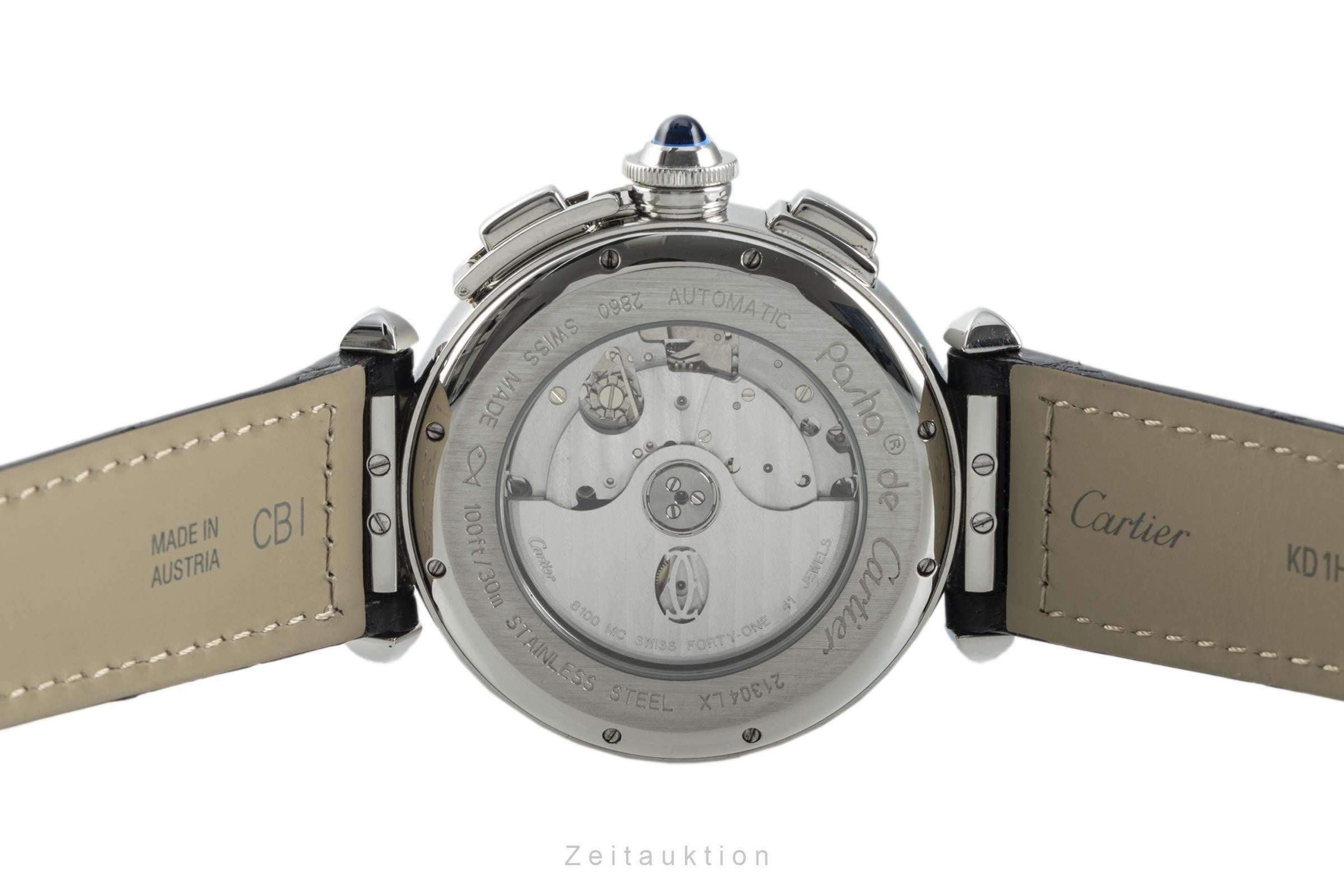 Cartier Pasha cronografo acciaio automatismo orologio da uomo 2860 LP: 9600EUR  [2102856]