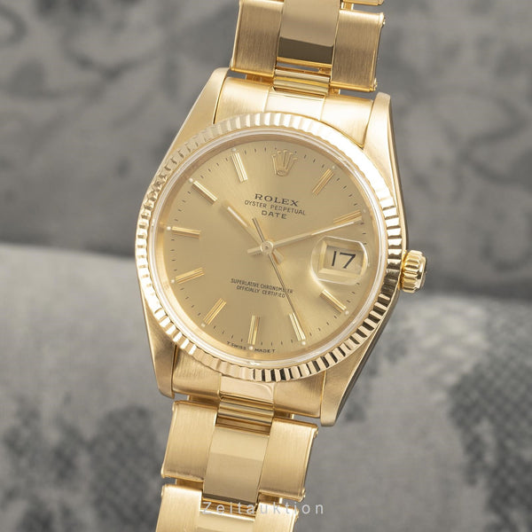 Rolex Date 34 18K (0,750) Gold Automatik Herrenuhr Oyster Perpetual Ref. 15238  [2103279]