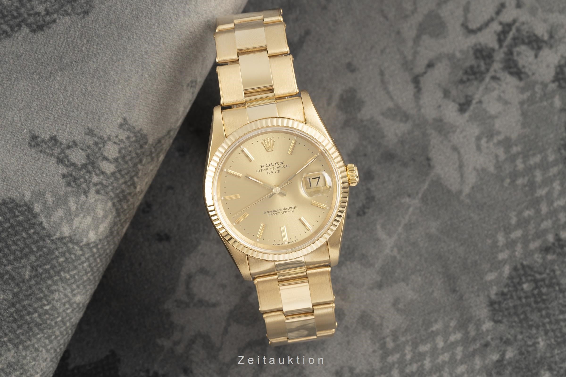 Rolex Date 34 18K (0,750) Gold Automatik Herrenuhr Oyster Perpetual Ref. 15238  [2103279]