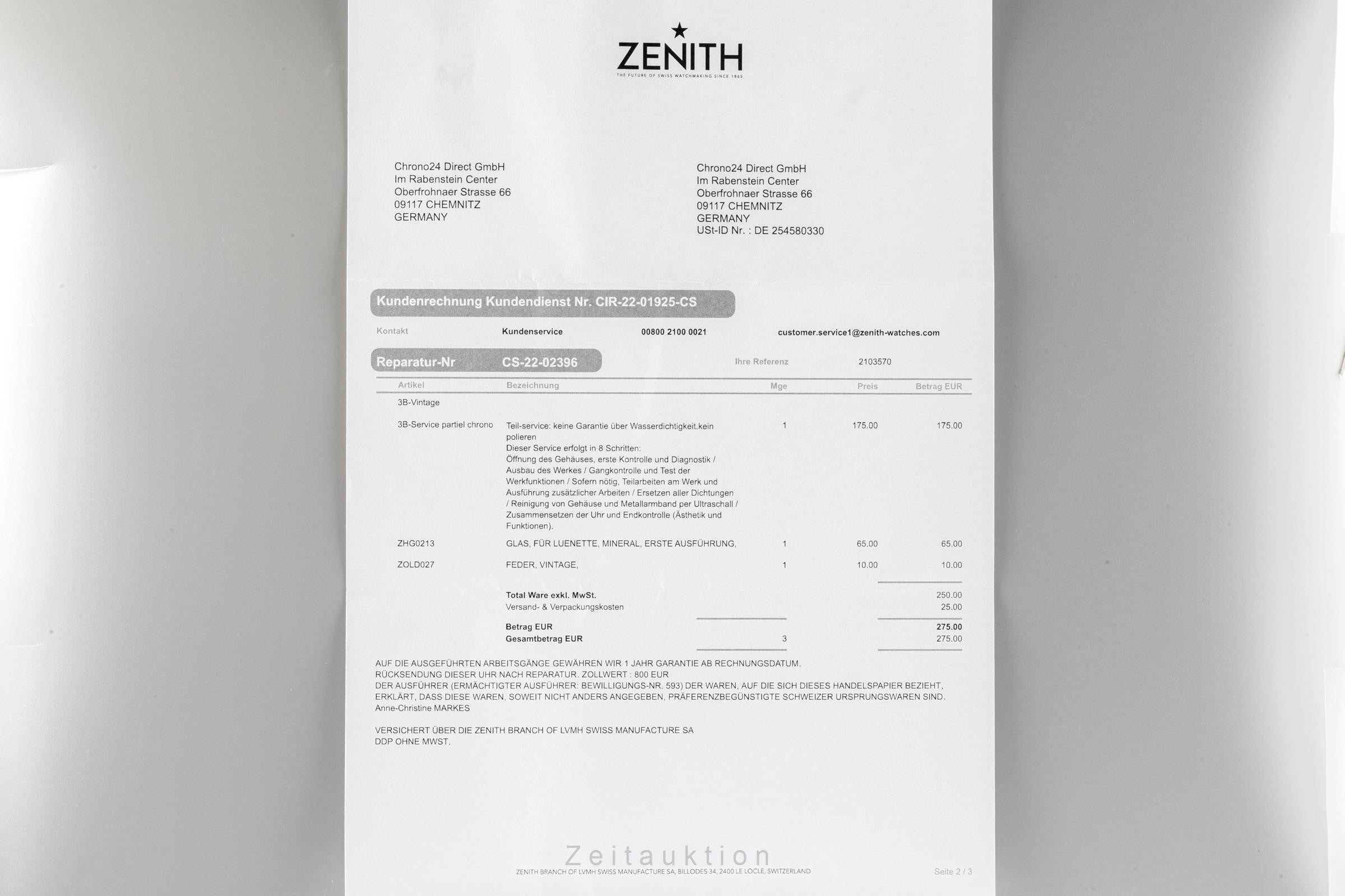 Zenith El Primero Sub-Sea Diver Chronograph Automatik Herrenuhr Ref. 01-150-415 [2103570]