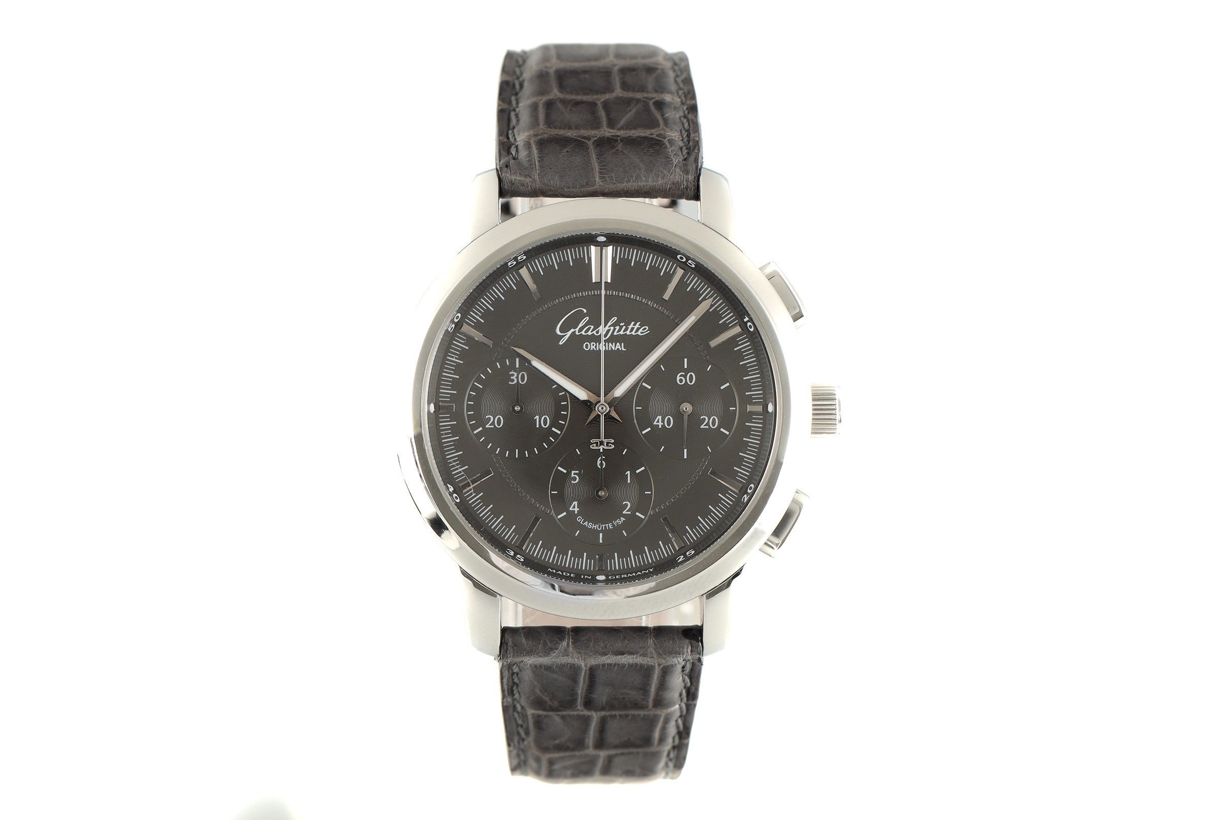 Glashütte Senator chronograph steel automatic men's watch 39-31-34-42-04 LP: 7000EUR  [2104259]