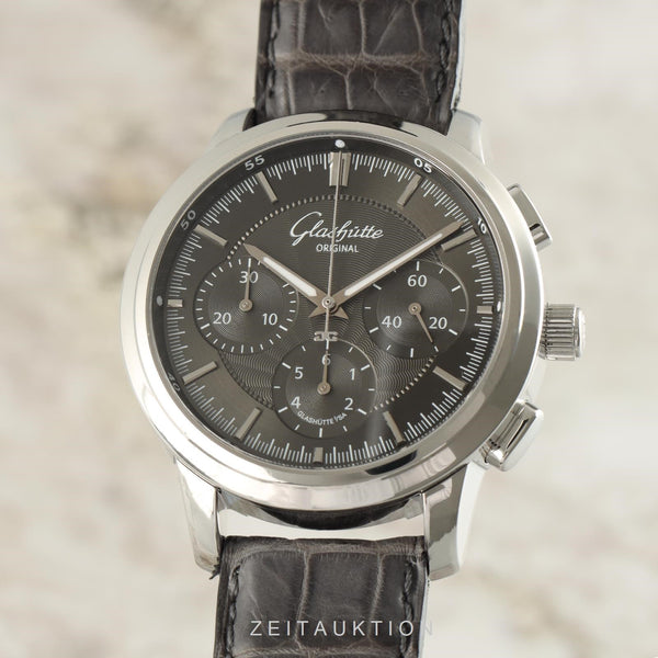 Glashütte Senator chronograph steel automatic men's watch 39-31-34-42-04 LP: 7000EUR  [2104259]