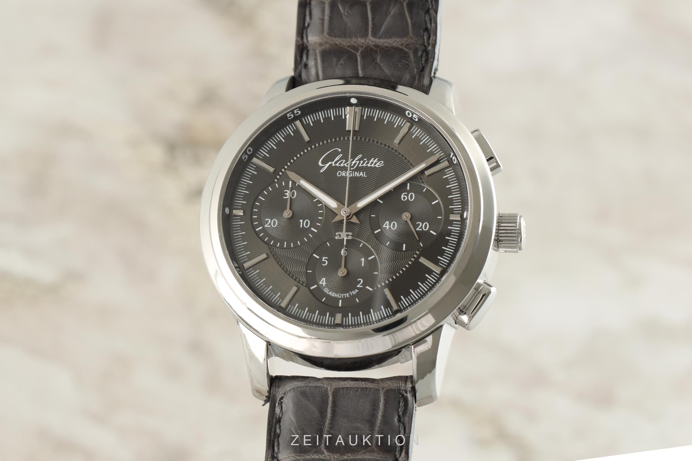 Glashütte Senator chronograph steel automatic men's watch 39-31-34-42-04 LP: 7000EUR  [2104259]