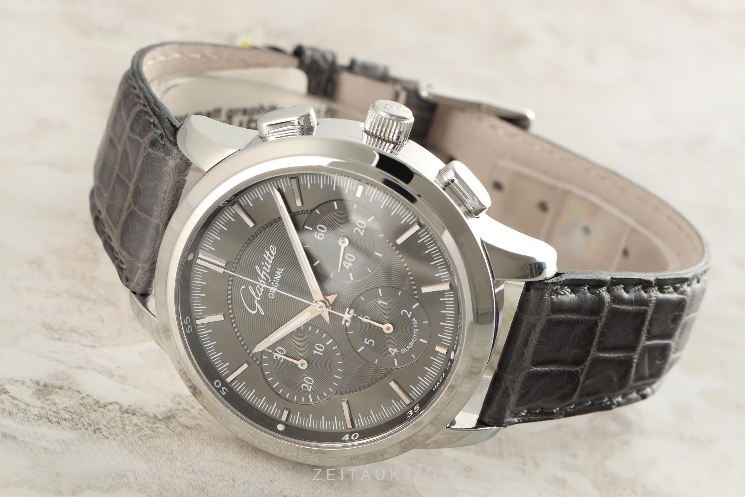 Glashütte Senator chronograph steel automatic men's watch 39-31-34-42-04 LP: 7000EUR  [2104259]