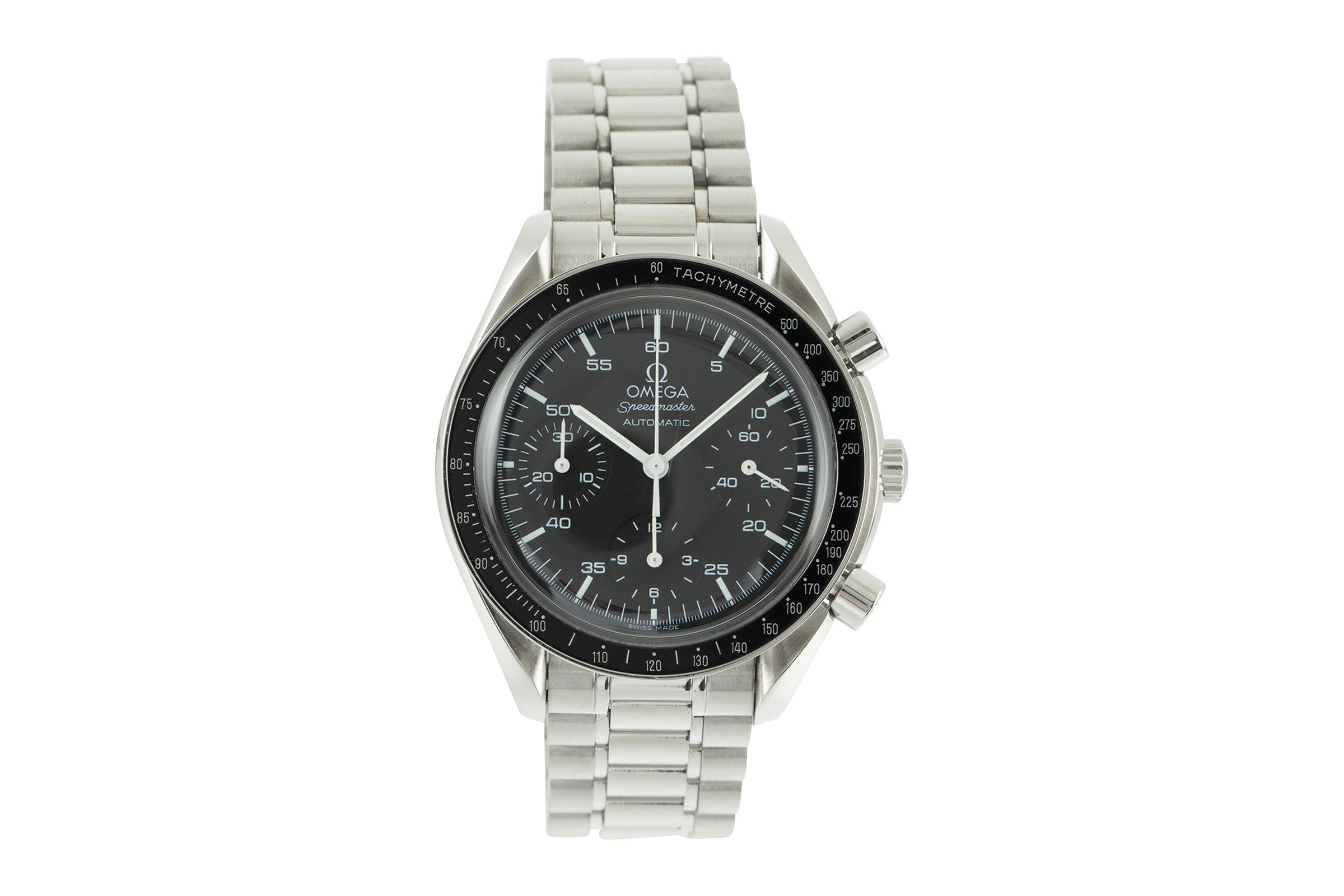 Omega Speedmaster chronograph steel automatic Kal. 3220 Ref