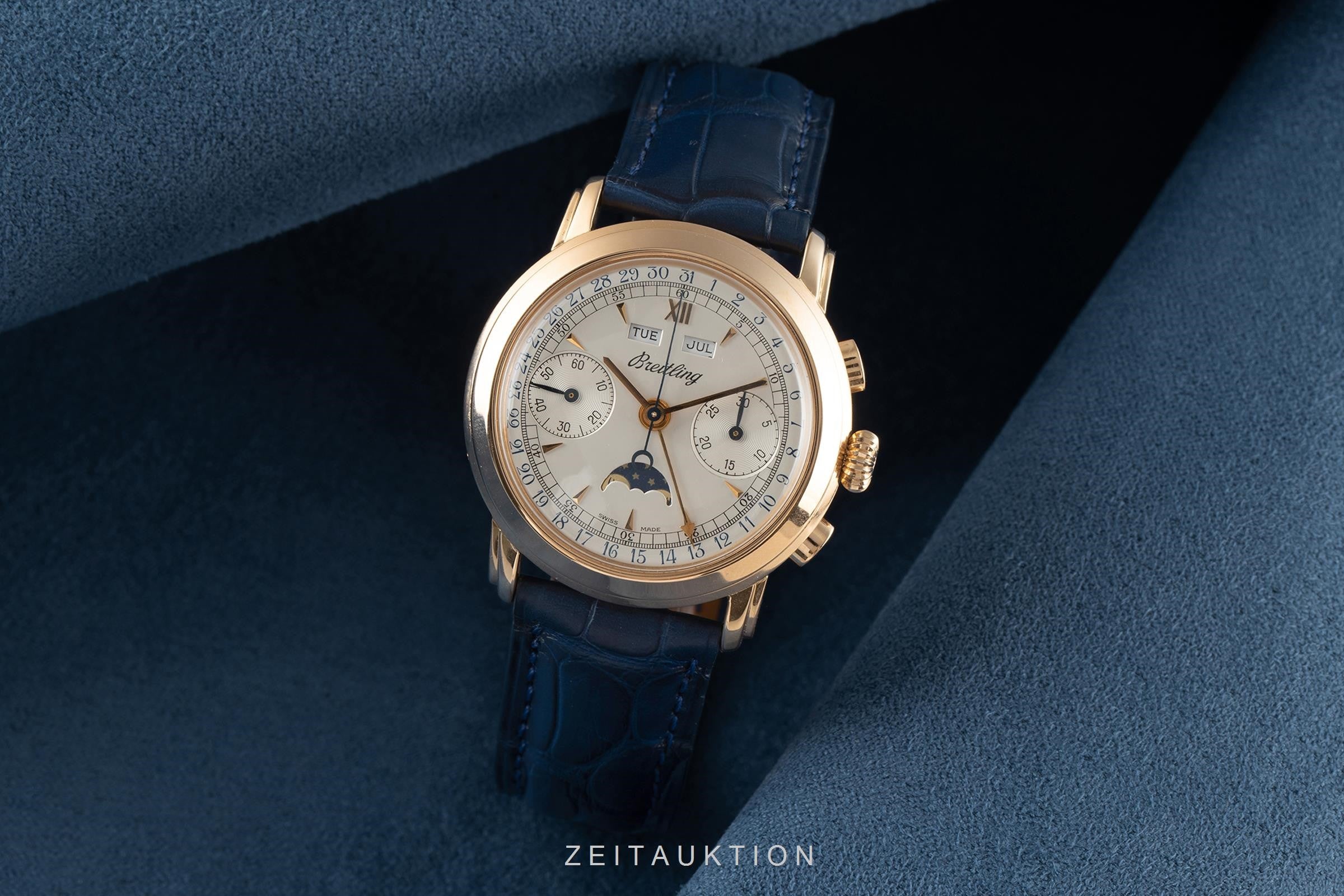 Breitling Montbrillant chronograph 18 ct red gold manual winding
