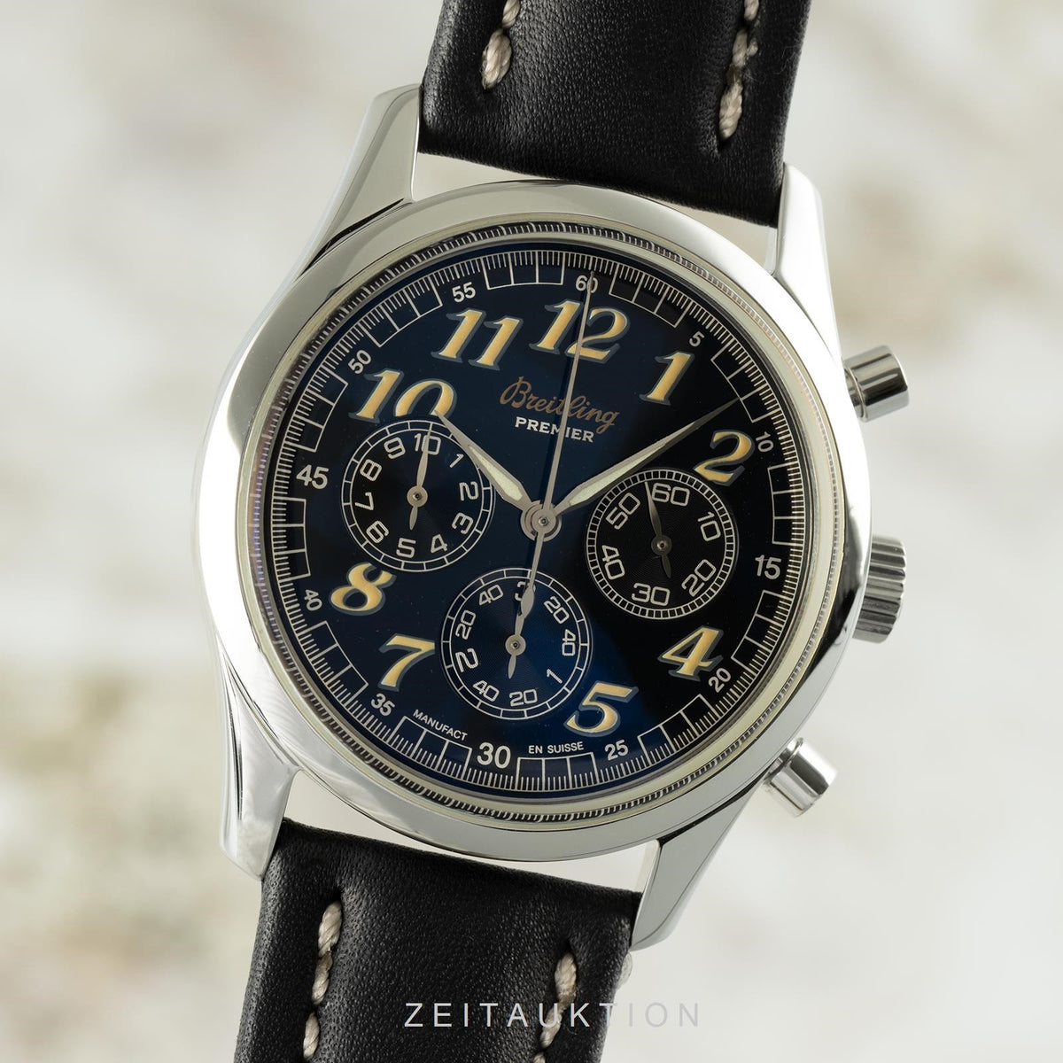 BREITLING Navitimer premier A40035 Chronograph Automatic Men\'s Watch Rare* Breitling Navitimer Premier Chrono Black Dial  main image 4