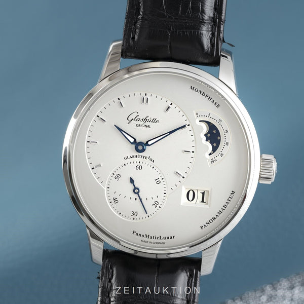 Glashütte PanoMaticLunar acier automatique montre pour hommes 1-90-02-42-32-05 LP: 9700EUR  [2105139]