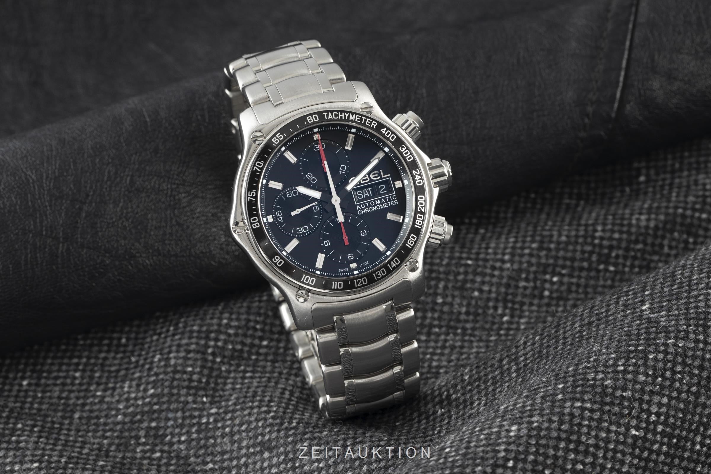 Ebel 1911 Discovery Chronograph Automatik Edelstahl Herrenuhr Ref. 9750L62 B&P [2105225]