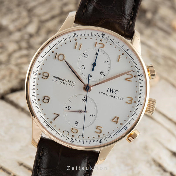 IWC Portugieser chronograph 18 ct gold automatic men's watch 3714 LP: 17900EUR  [2105653]