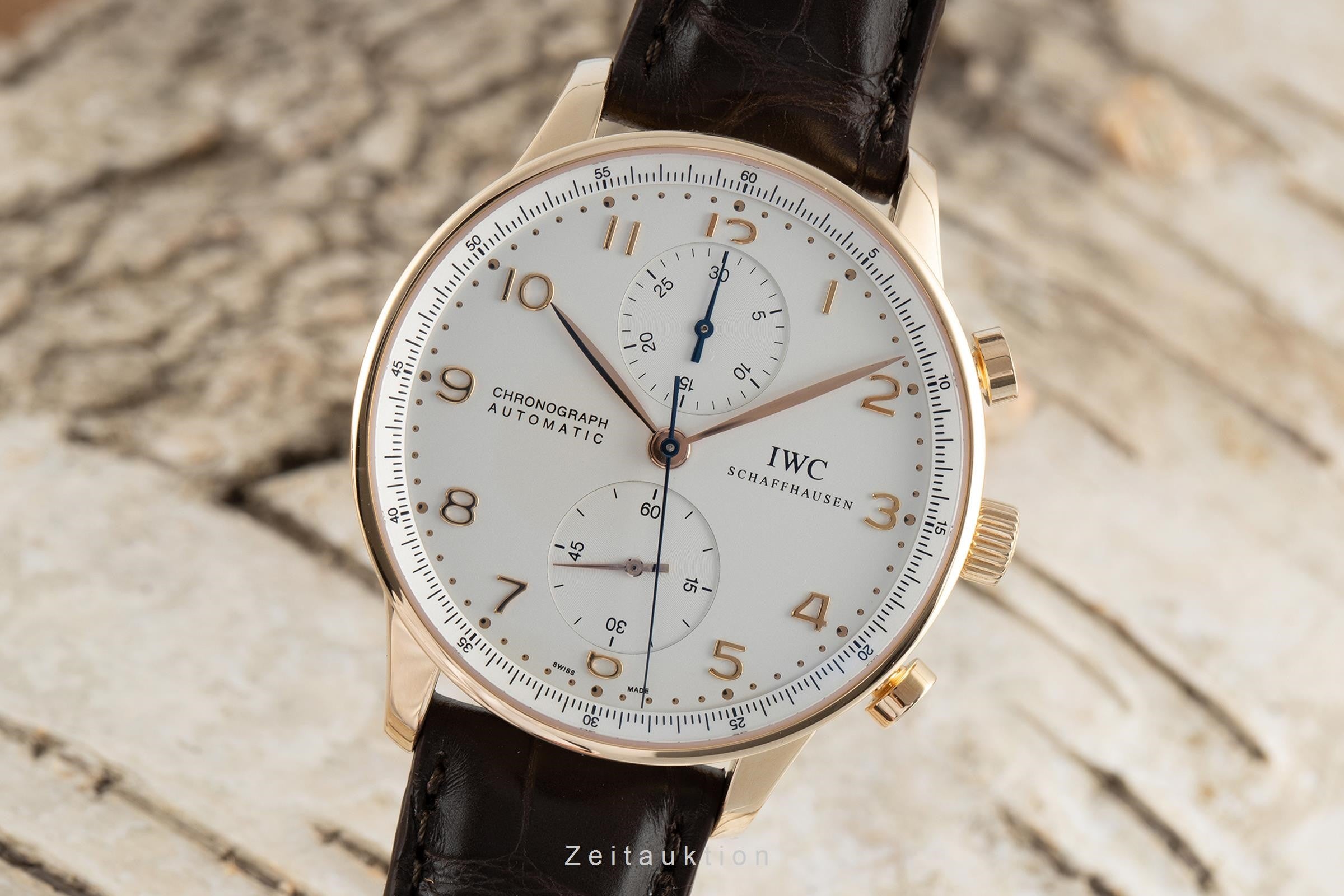 IWC Portugieser cronografo oro 18 ct automatismo orologio da uomo 3714 LP: 17900EUR  [2105653]