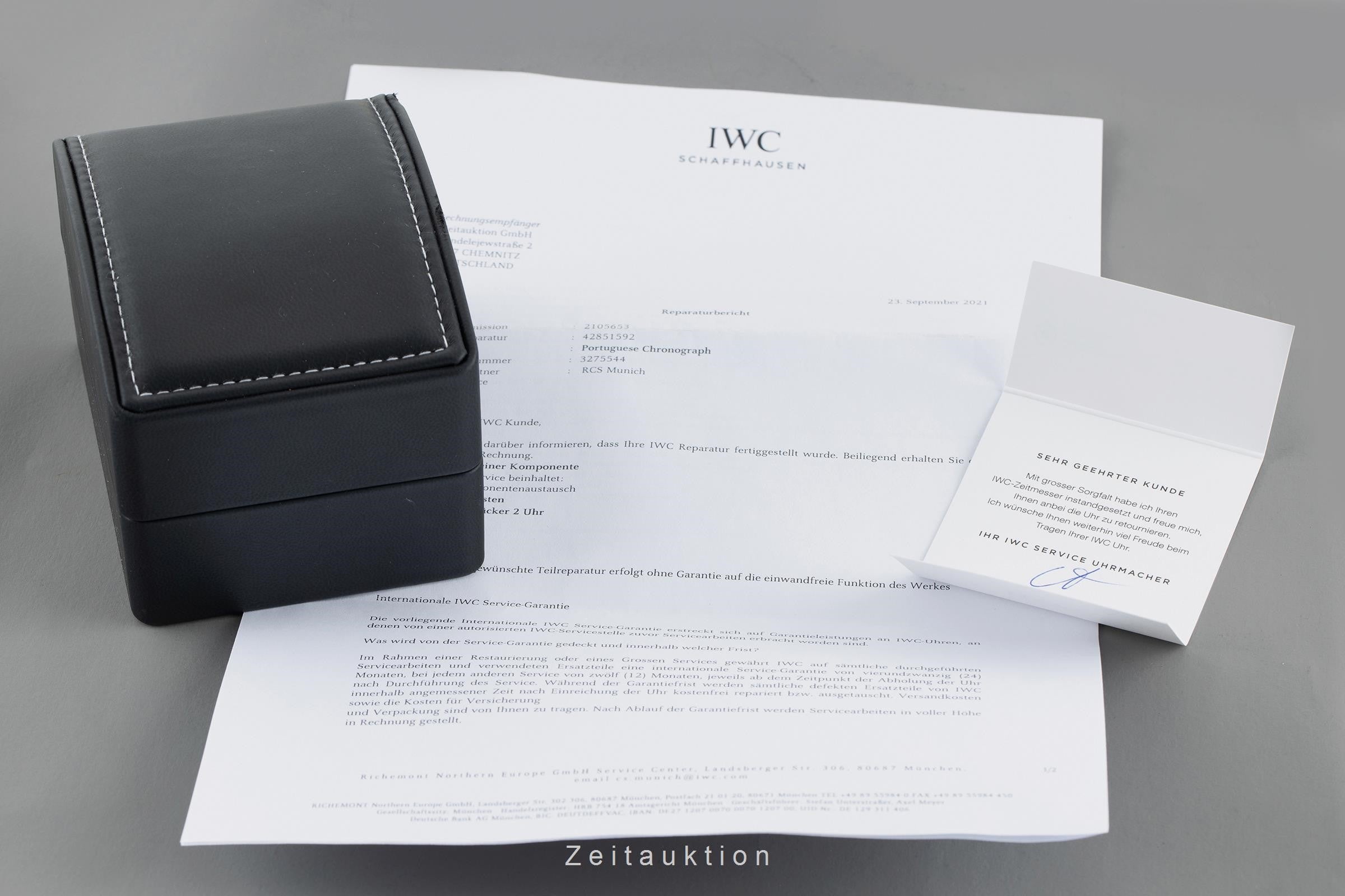 IWC Portugieser chronograph 18 ct gold automatic men's watch 3714 LP: 17900EUR  [2105653]