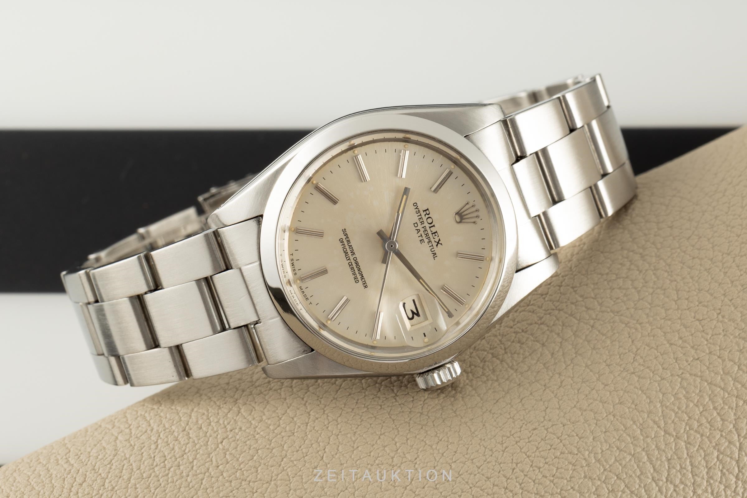 Rolex Date 34 Automatik Edelstahl Herrrenuhr Oyster Perpetual Ref. 1500  [2105681]