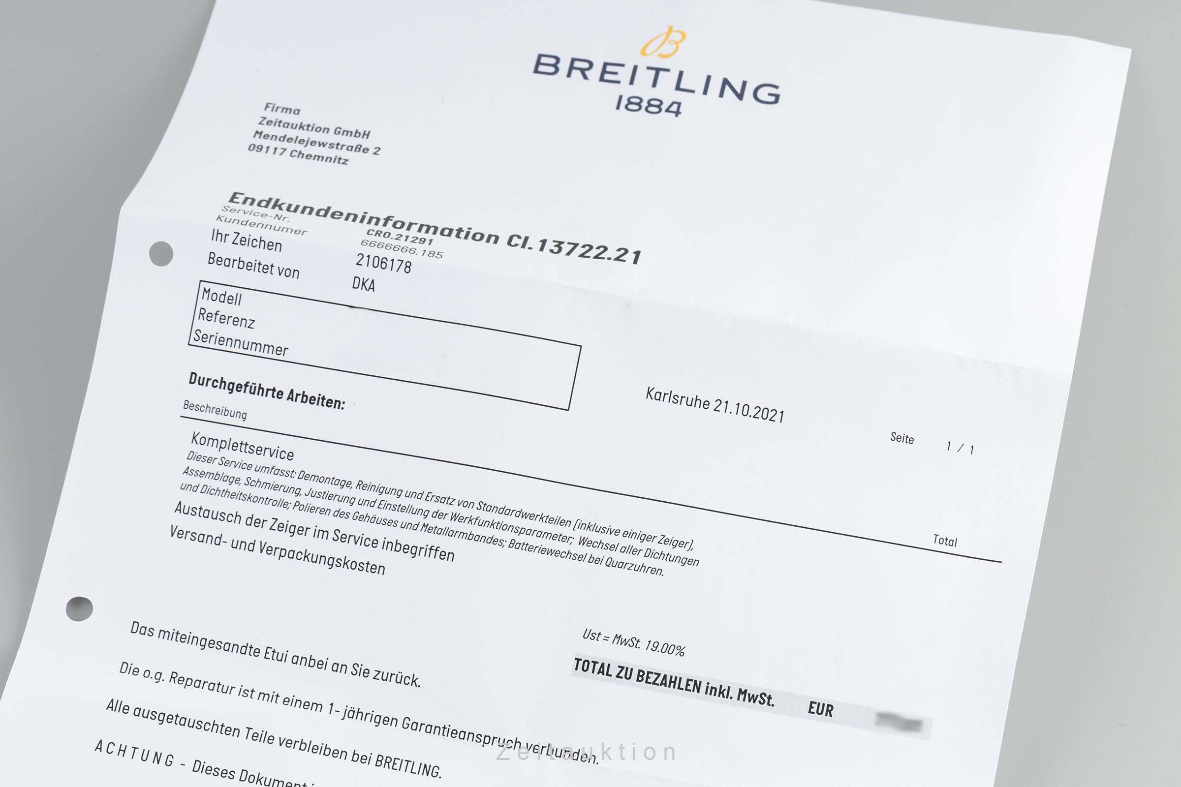 Breitling Chronomat chronograph steel automatic men's watch AB0110 LP: 8100EUR  [2106178]