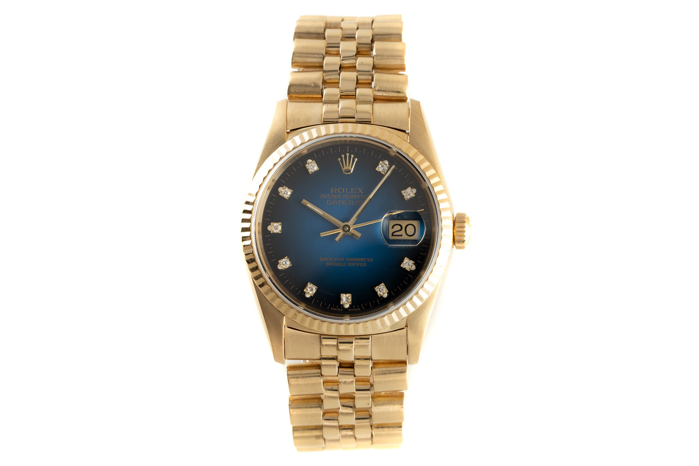 Rolex Datejust 36 18K Gold Diamanten Automatik Herrenuhr Oyster Perpetual 16238 [2106204]