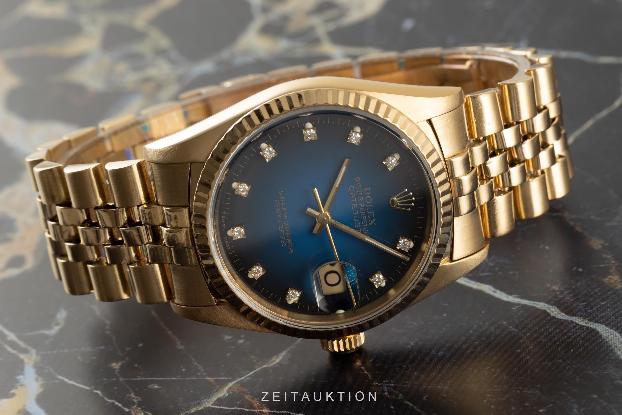 Rolex Datejust 36 18K Gold Diamanten Automatik Herrenuhr Oyster Perpetual 16238 [2106204]