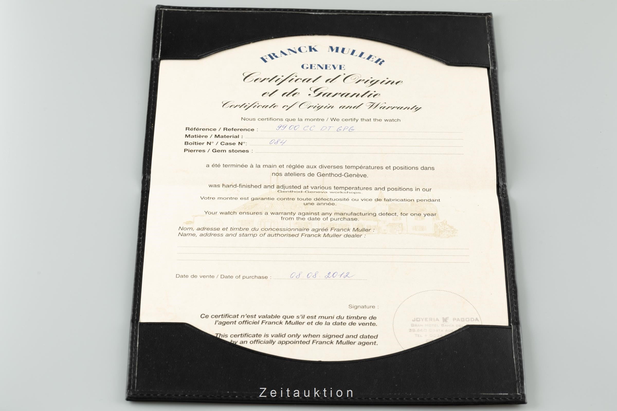 Franck Muller Conquistador Grand Prix GPG Automatik Titan Ref 9900 CC DT GPG B&P [2106859]