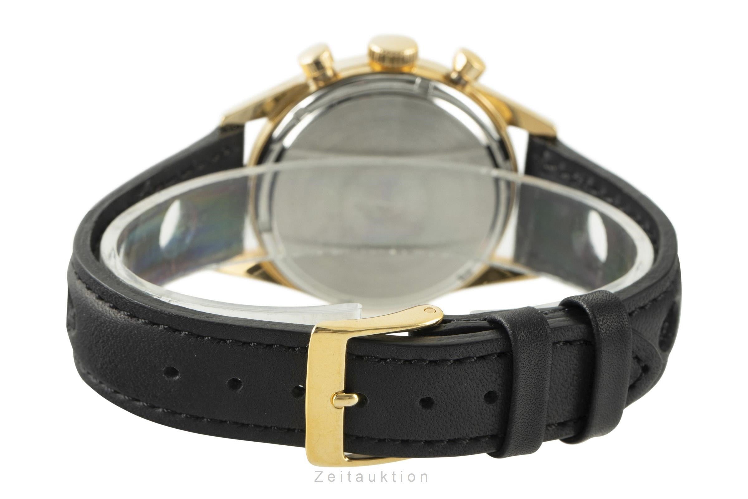 Heuer Carrera cronografo dorato carica manuale orologio da uomo C.7666-5 Vintage  [2107022]