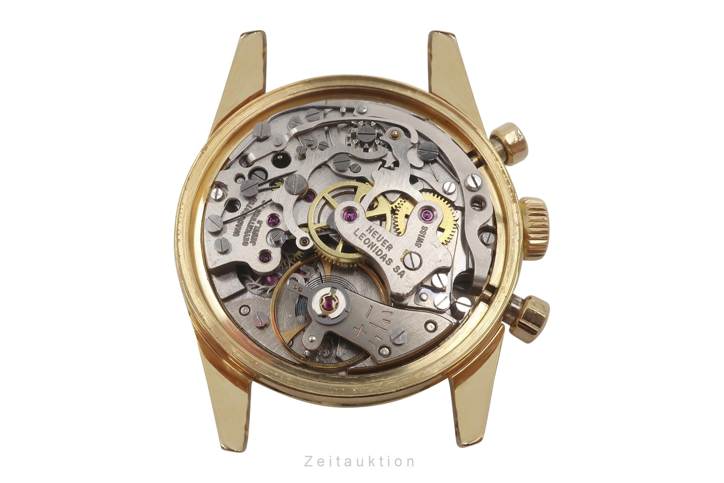 Heuer Carrera cronografo dorato carica manuale orologio da uomo C.7666-5 Vintage  [2107022]