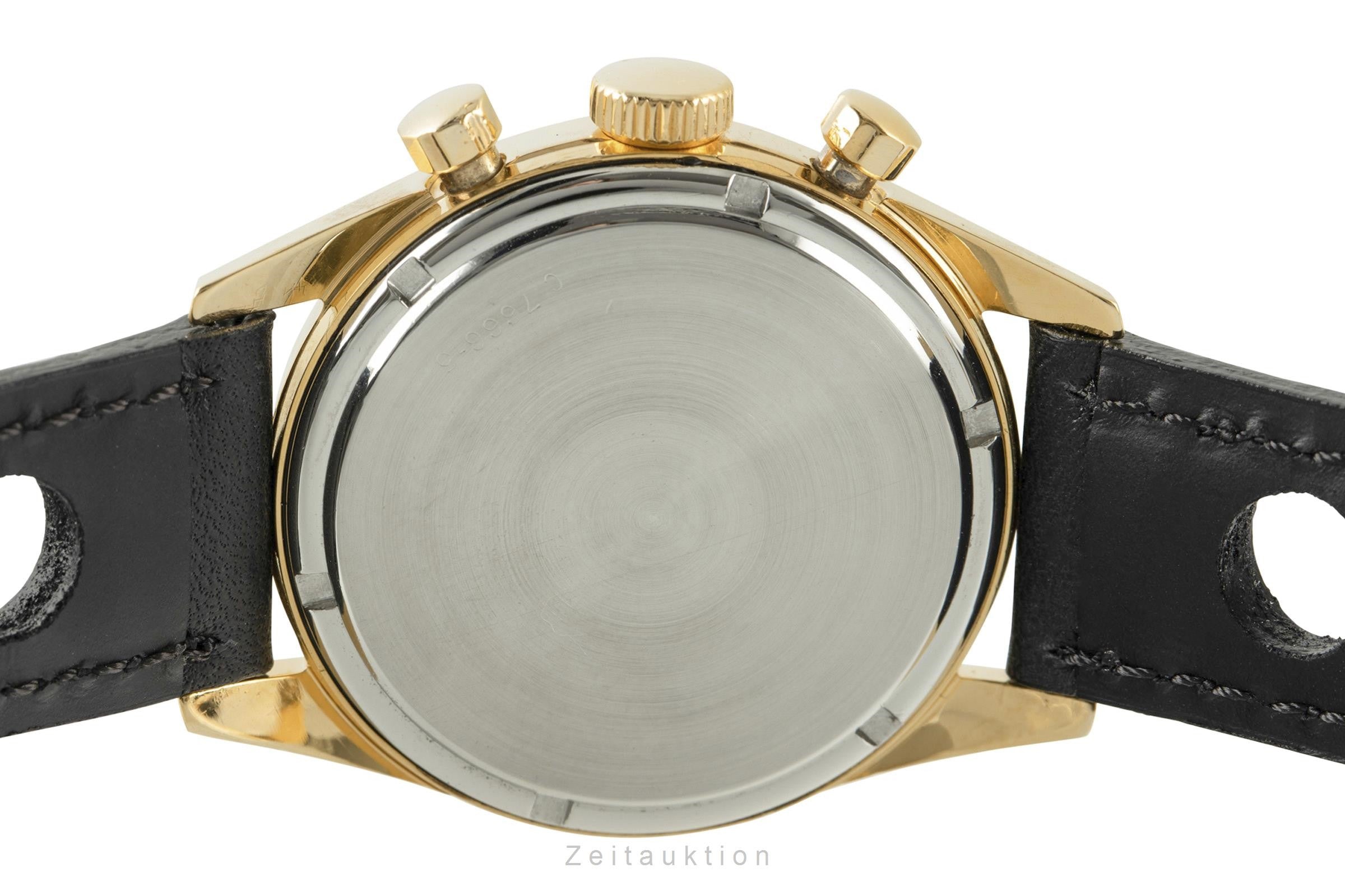 Heuer Carrera cronografo dorato carica manuale orologio da uomo C.7666-5 Vintage  [2107022]