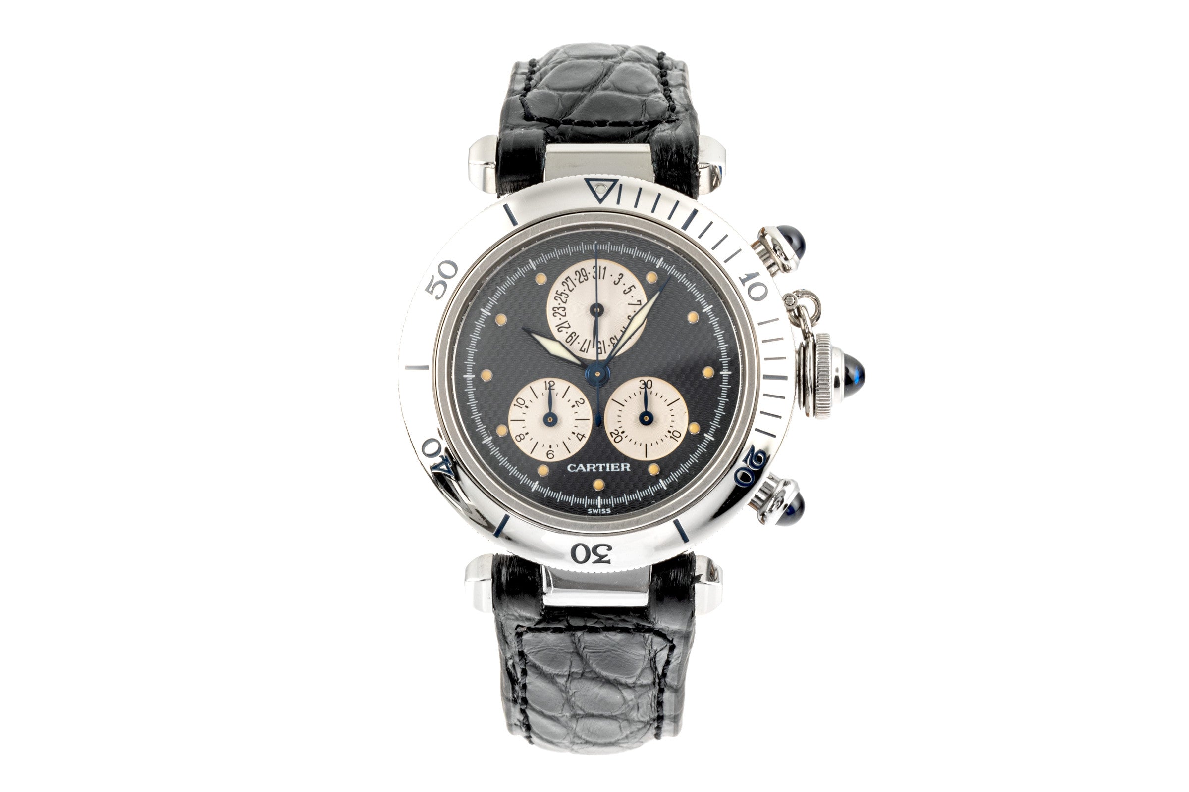 Cartier Pasha cronografo acciaio quarzo orologio da uomo 1352 1  [2107046]