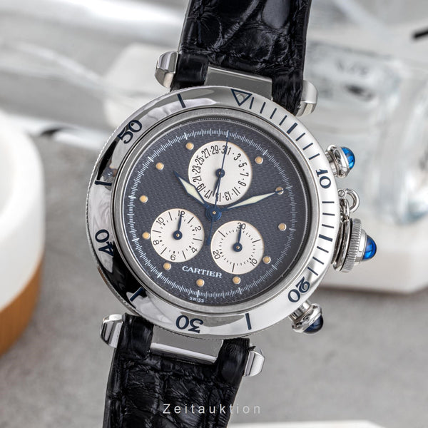 Cartier Pasha cronografo acciaio quarzo orologio da uomo 1352 1  [2107046]
