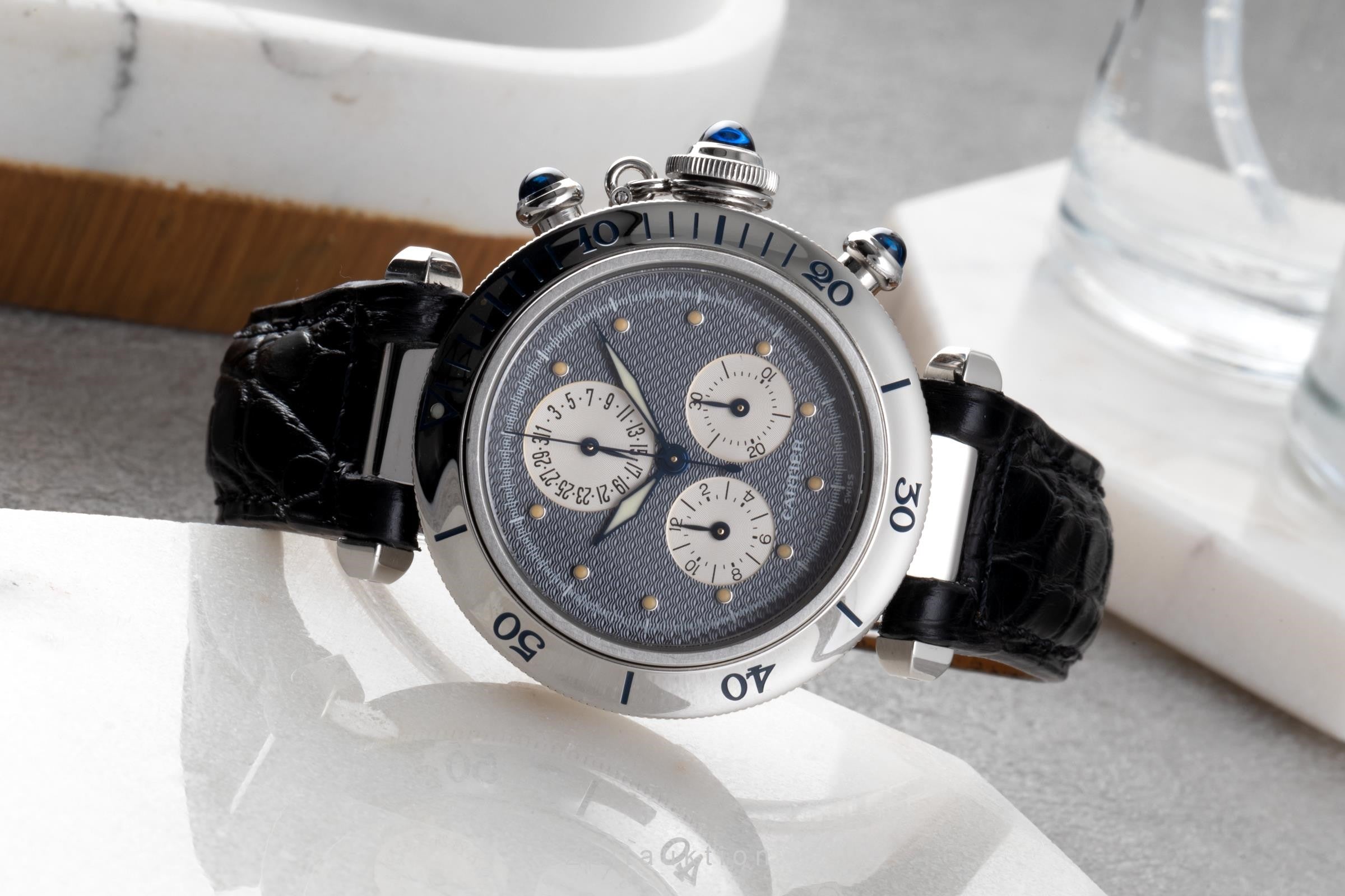 Cartier Pasha cronografo acciaio quarzo orologio da uomo 1352 1  [2107046]