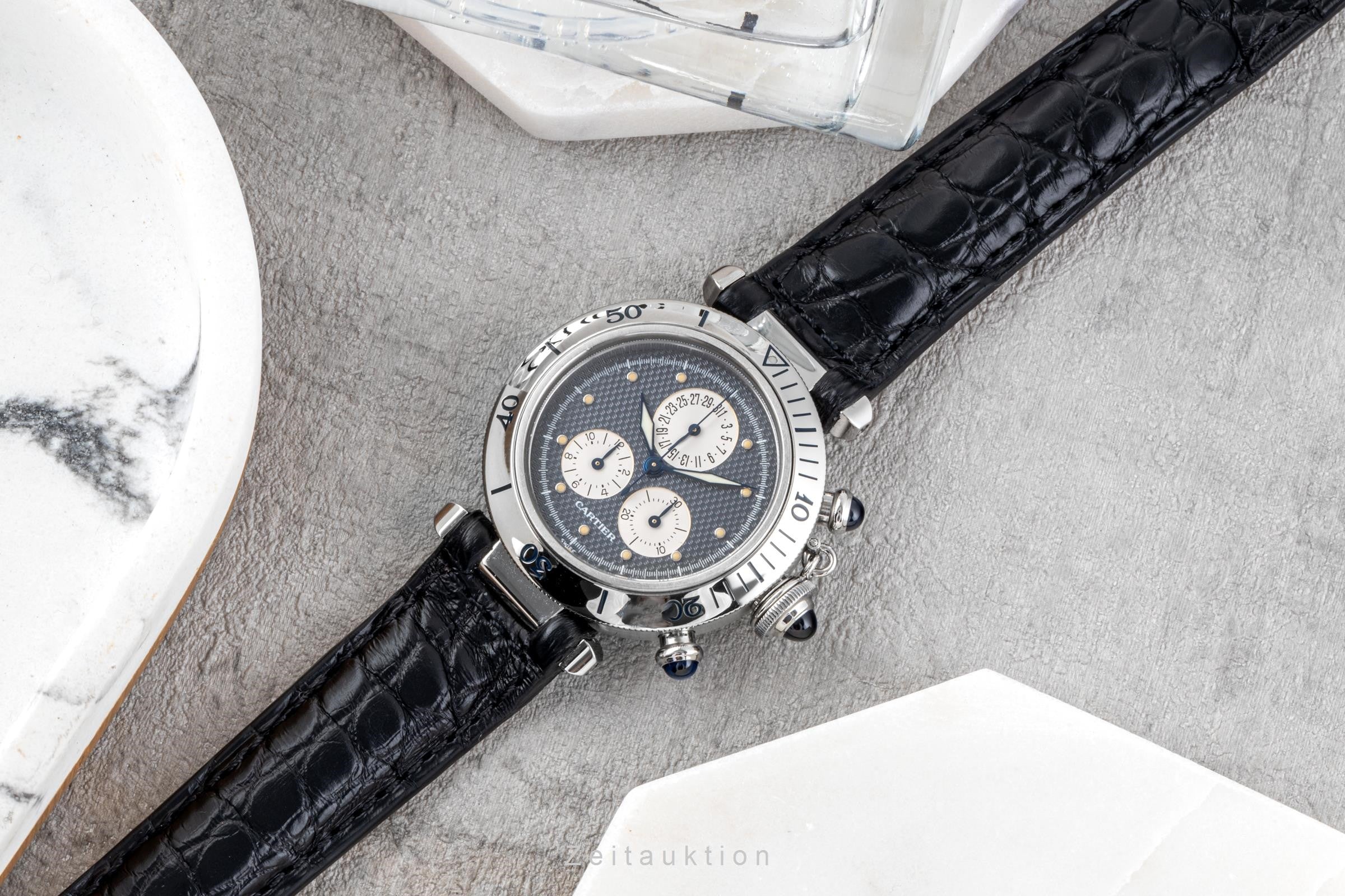 Cartier Pasha cronografo acciaio quarzo orologio da uomo 1352 1  [2107046]