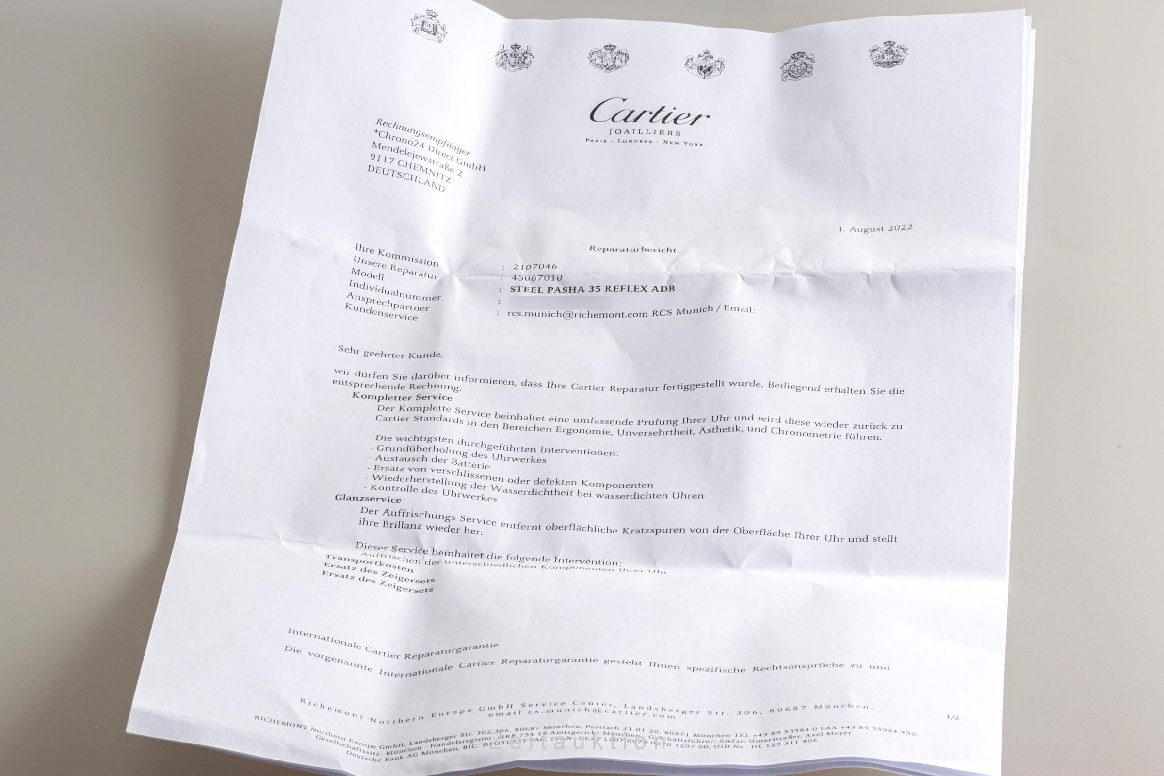 Cartier Pasha cronografo acciaio quarzo orologio da uomo 1352 1  [2107046]