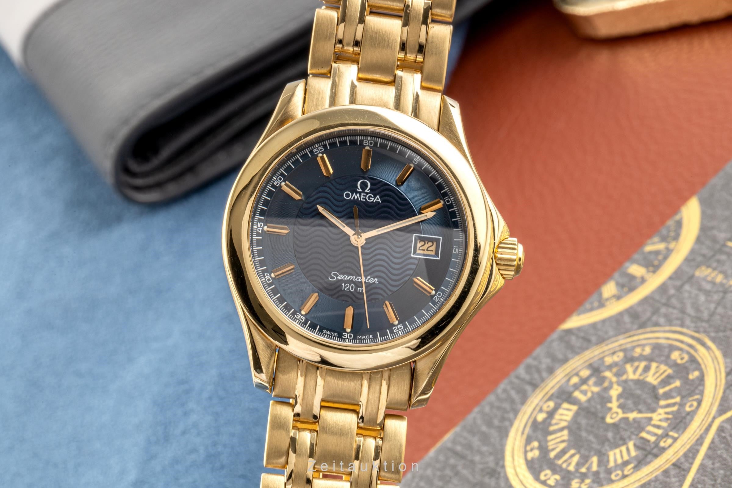 Omega Seamaster 18 ct gold quartz men's watch 2111.81.00, 196.1501, 168.1501 LP: 26200EUR  [2107542]