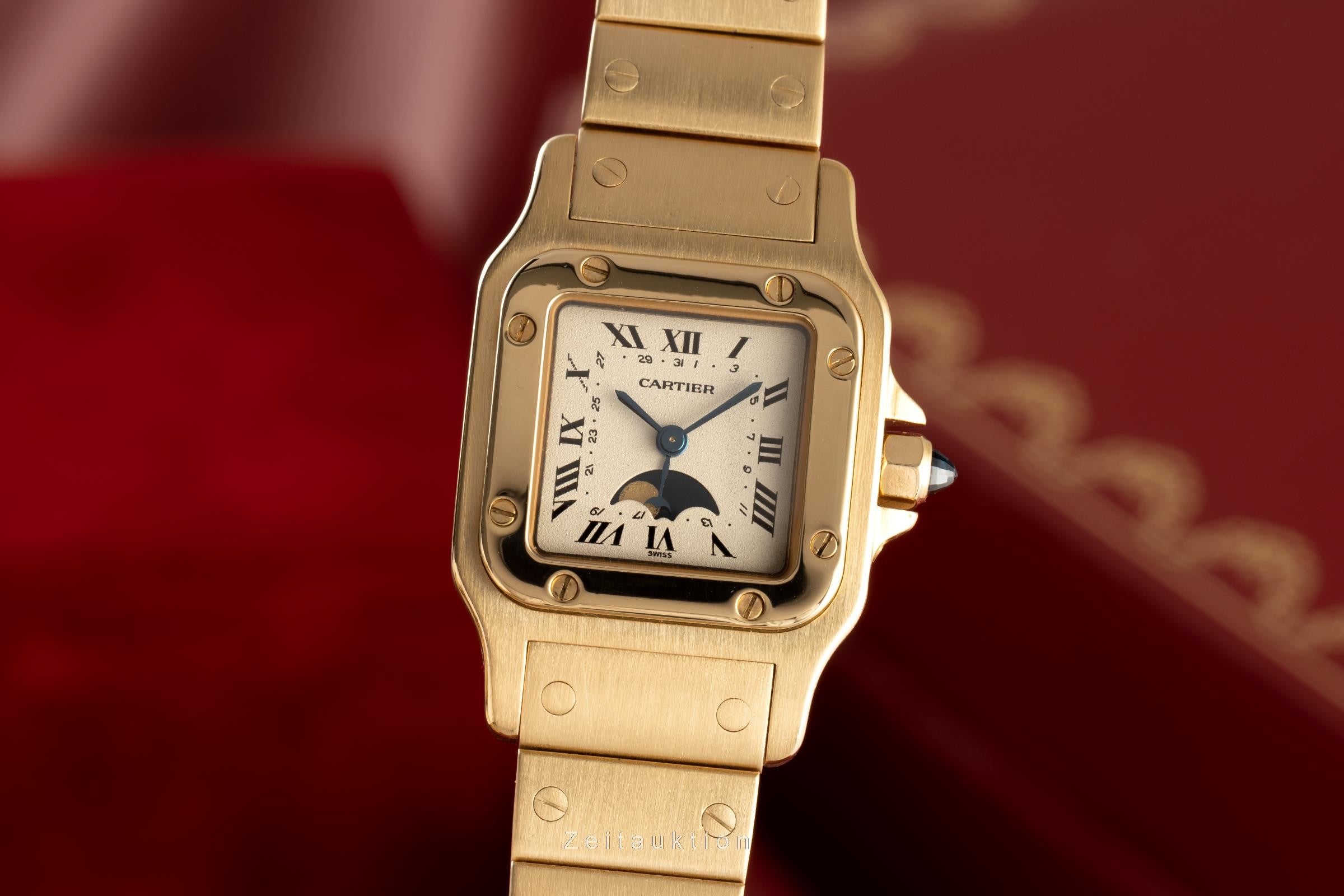 Cartier Santos oro de 18 quilates cuarzo reloj para damas  819902, 0407  [2107554]