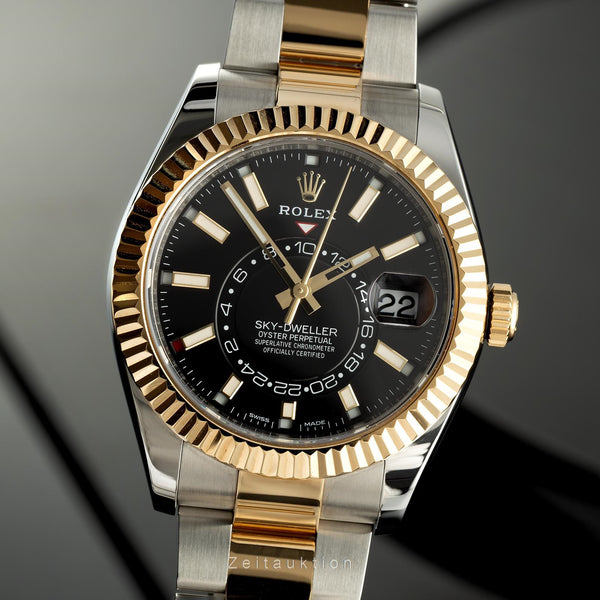 Rolex Sky-Dweller Stahl / Gold Automatik Herrenuhr Oyster Perpetual 326933 B&P [2107709]
