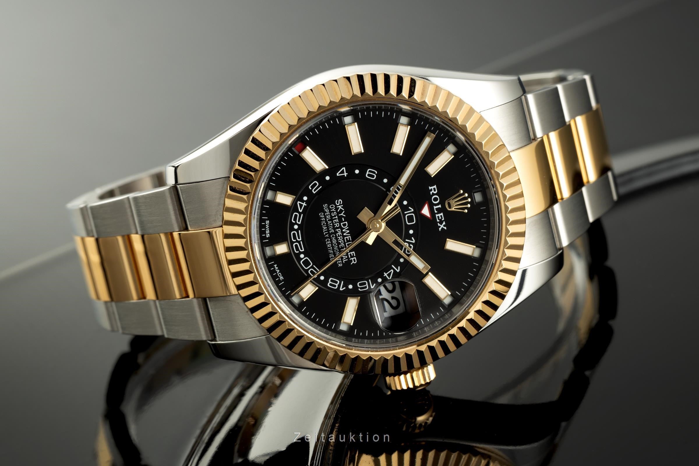 Rolex Sky-Dweller Stahl / Gold Automatik Herrenuhr Oyster Perpetual 326933 B&P [2107709]