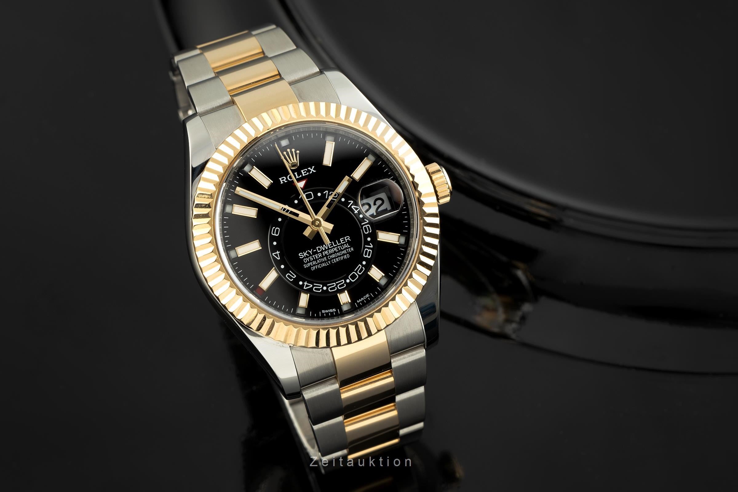 Rolex Sky-Dweller Stahl / Gold Automatik Herrenuhr Oyster Perpetual 326933 B&P [2107709]