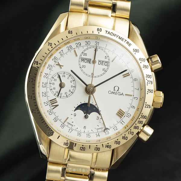 Omega Speedmaster Day-Date 18K Gold Chronograph Herrenuhr 175.0044 B&P [2107715]