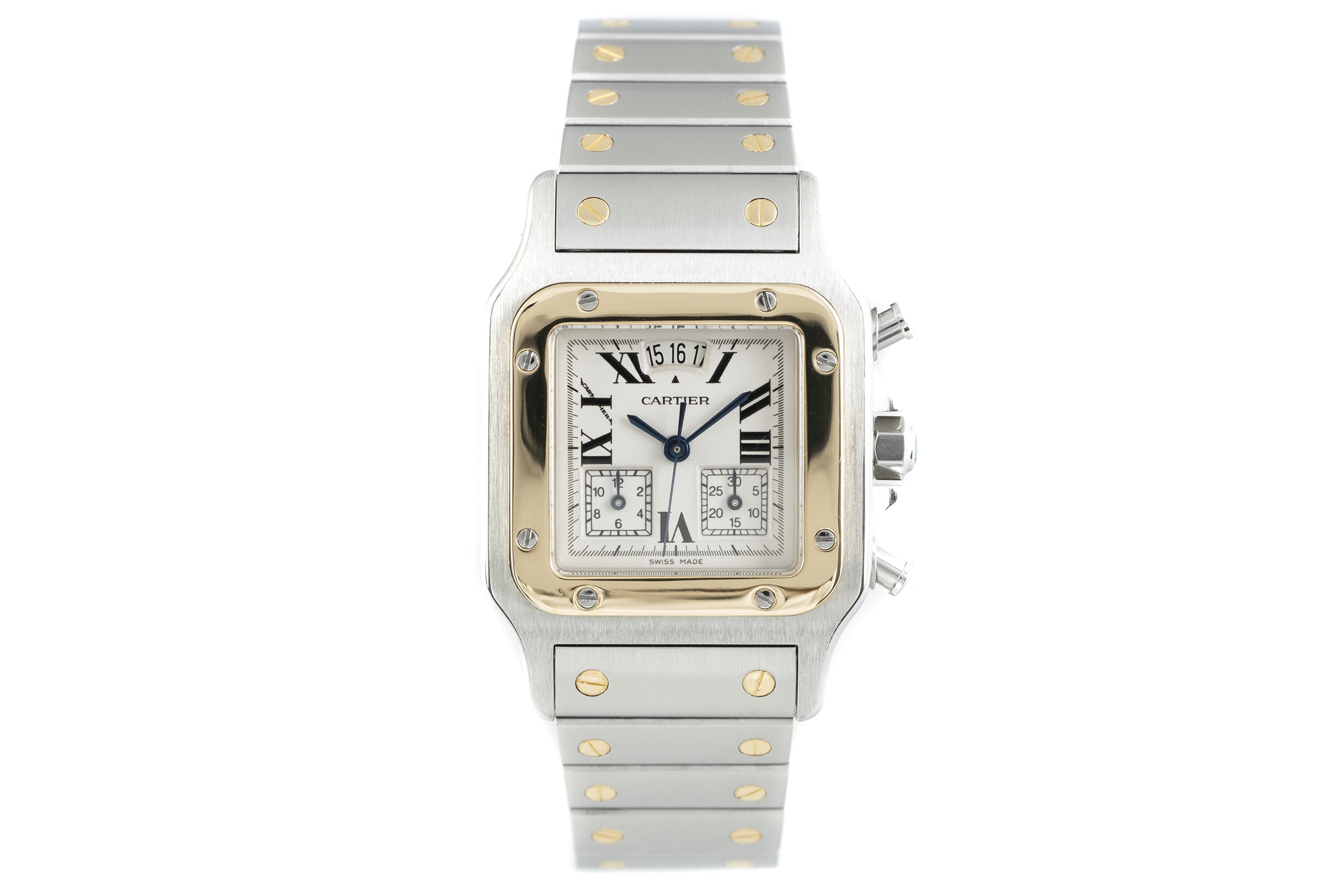 Cartier Santos chronograph steel / gold quartz men's watch 2425  [2107771]