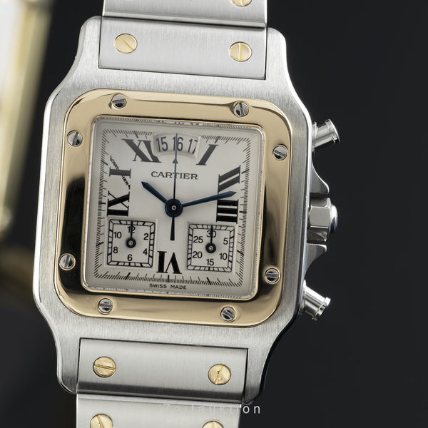 Cartier Santos chronograph steel / gold quartz men's watch 2425  [2107771]