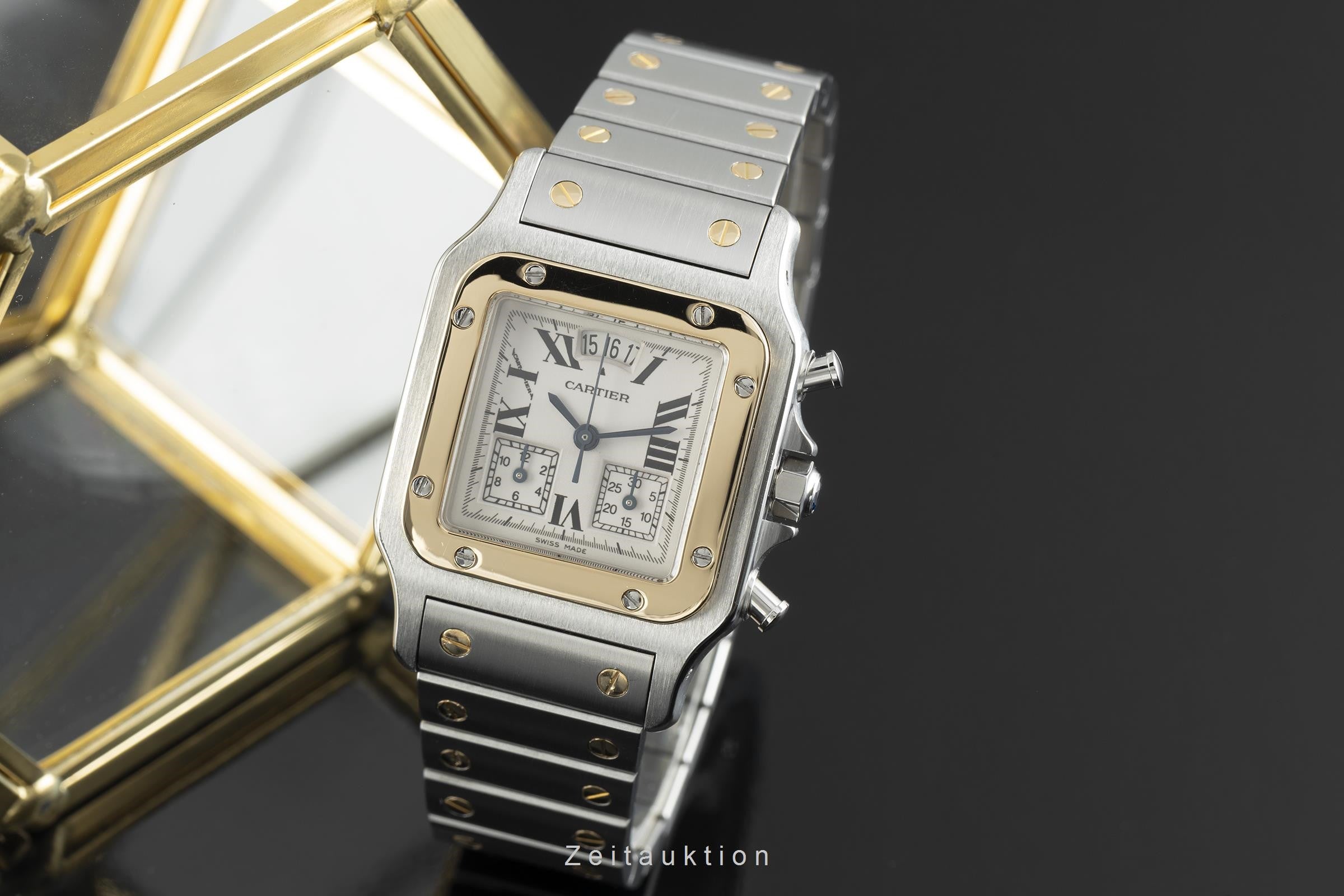 Cartier Santos chronograph steel / gold quartz men's watch 2425  [2107771]