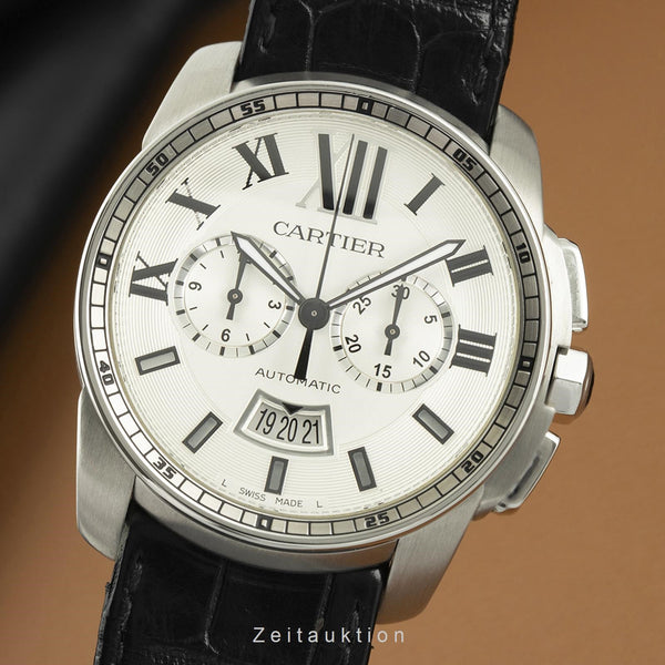 Cartier Calibre de Cartier cronografo acciaio automatismo orologio da uomo 3578  [2107838]